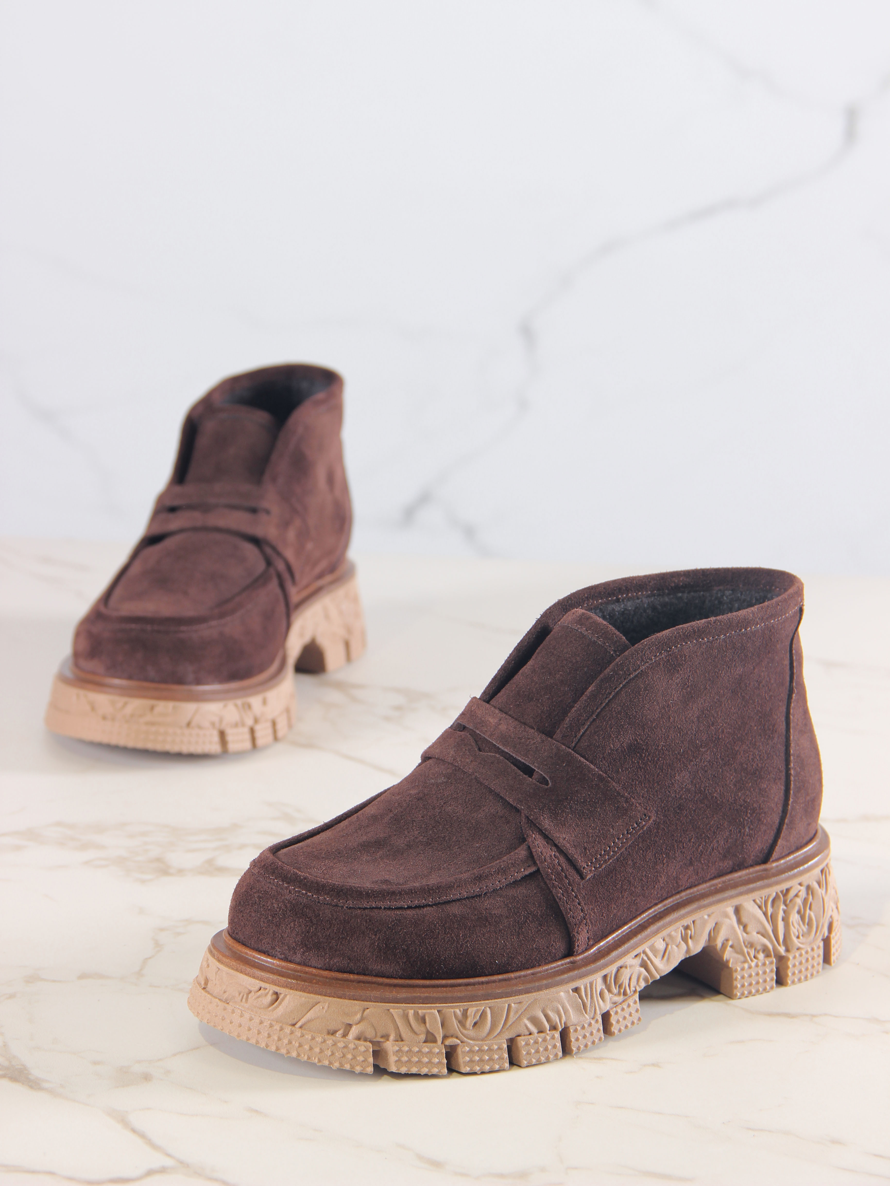 картинка Полуботинки  ED'ART 304.PODYUM141'br. Коричневая замша от интернет магазина