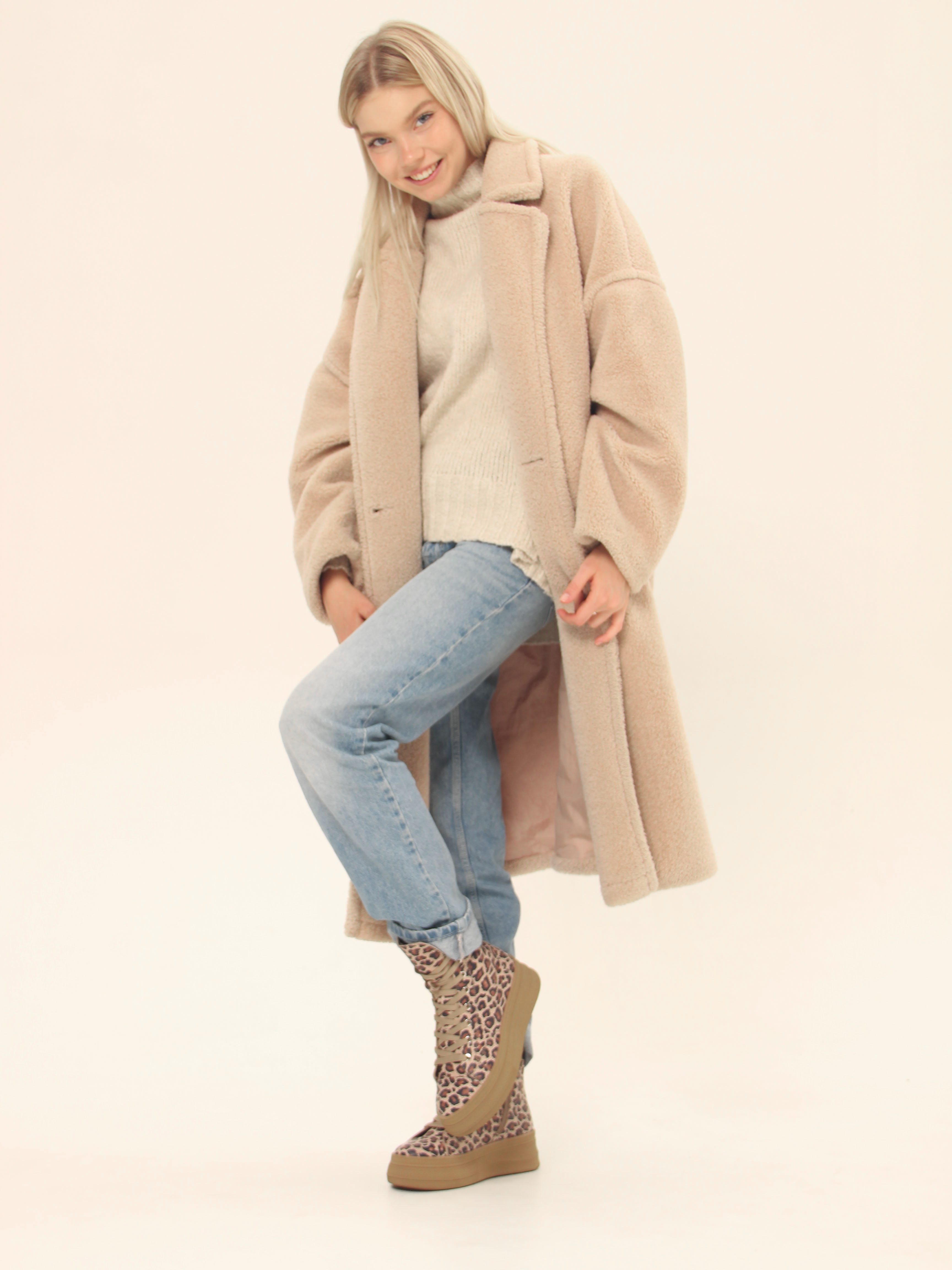 картинка Ботинки ED'ART 215.warm'br. бежевый леопард от интернет магазина