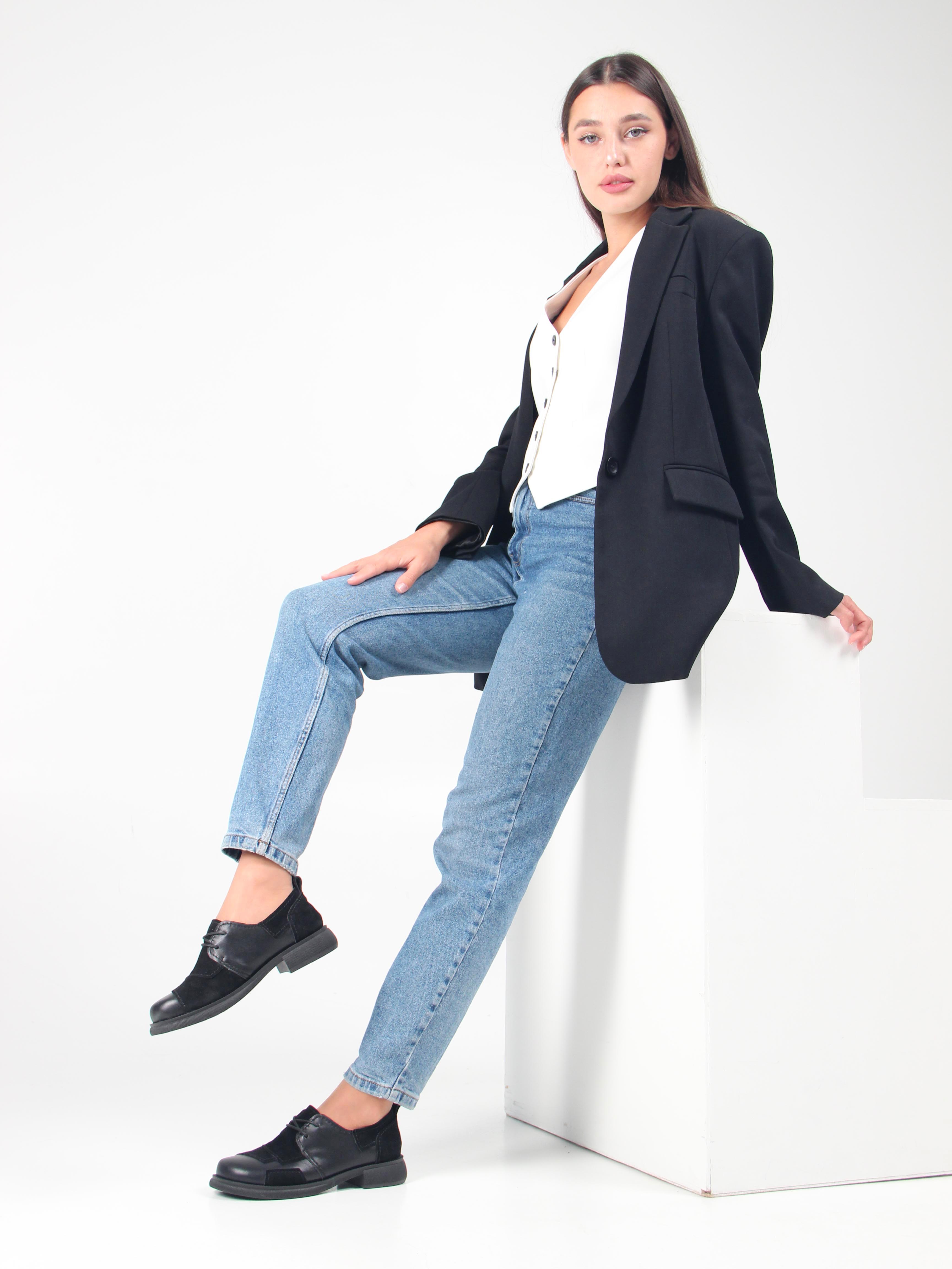 картинка Полуботинки туфли ED'ART 205.патриция'bl. черный черная замша от интернет магазина