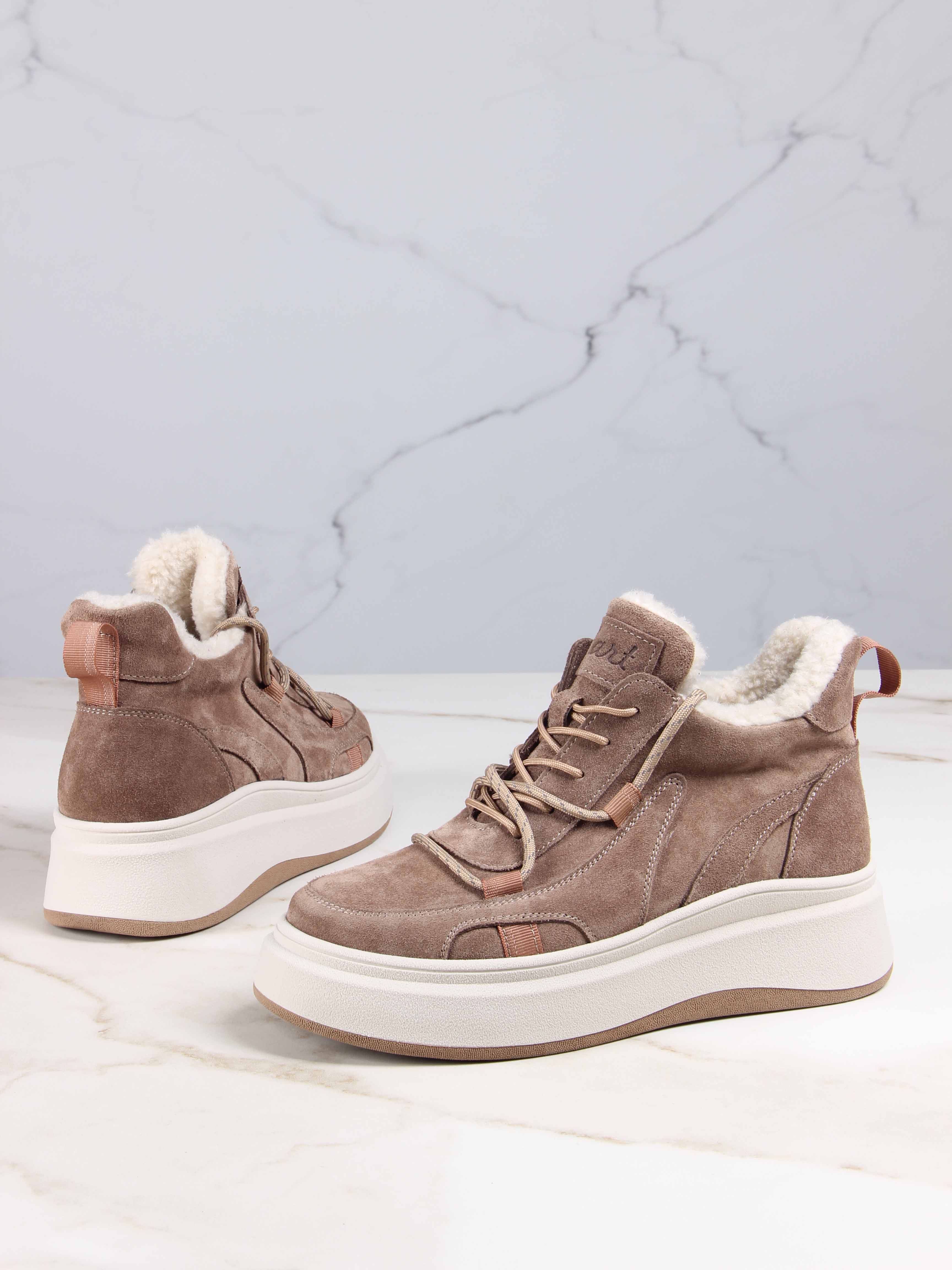 картинка Ботинки ED'ART 229.windy'be. Серо-коричневая замша от интернет магазина