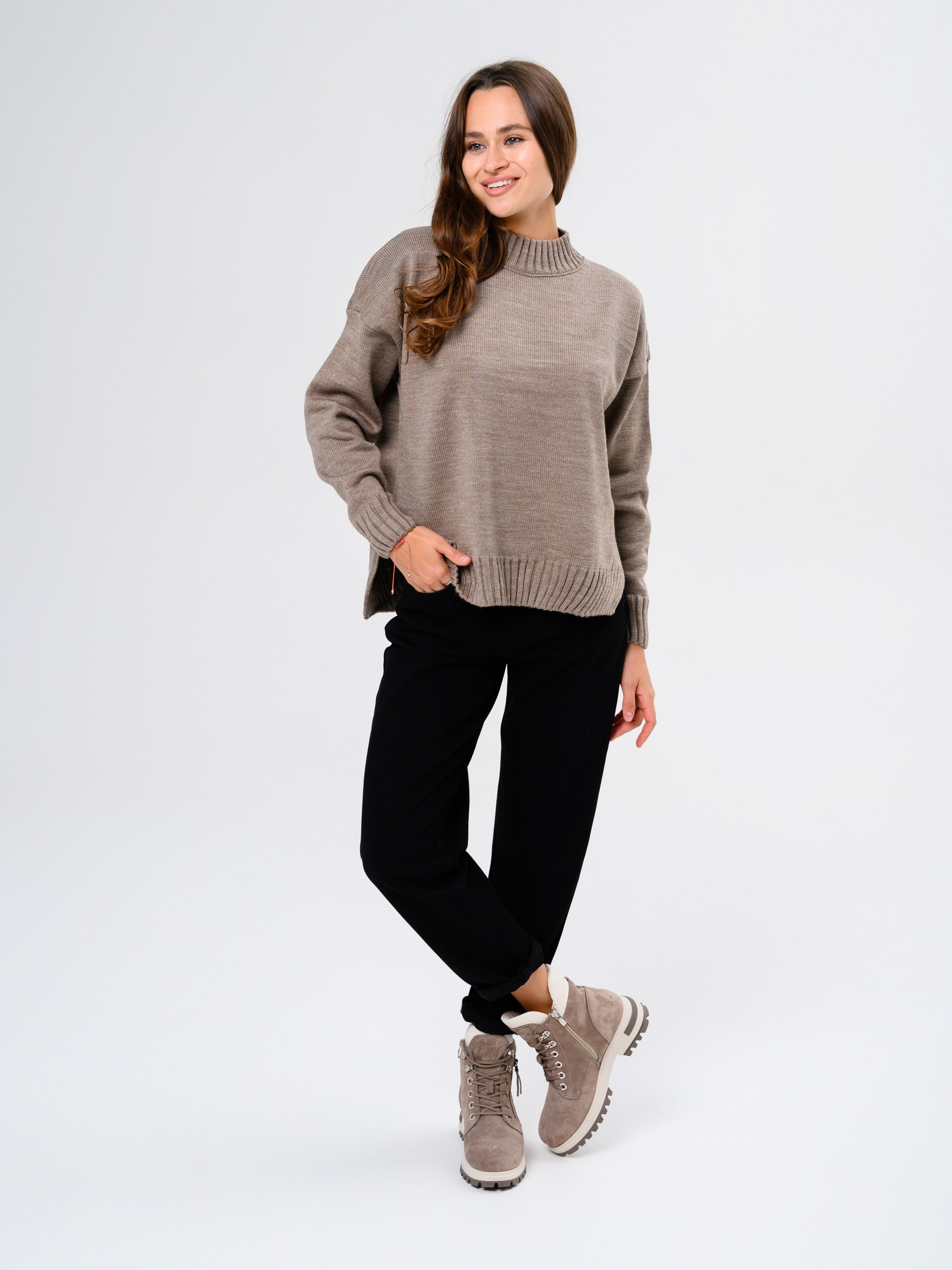 картинка Ботинки ED'ART 261.uno9'br. Капучино замша+бежевый от интернет магазина