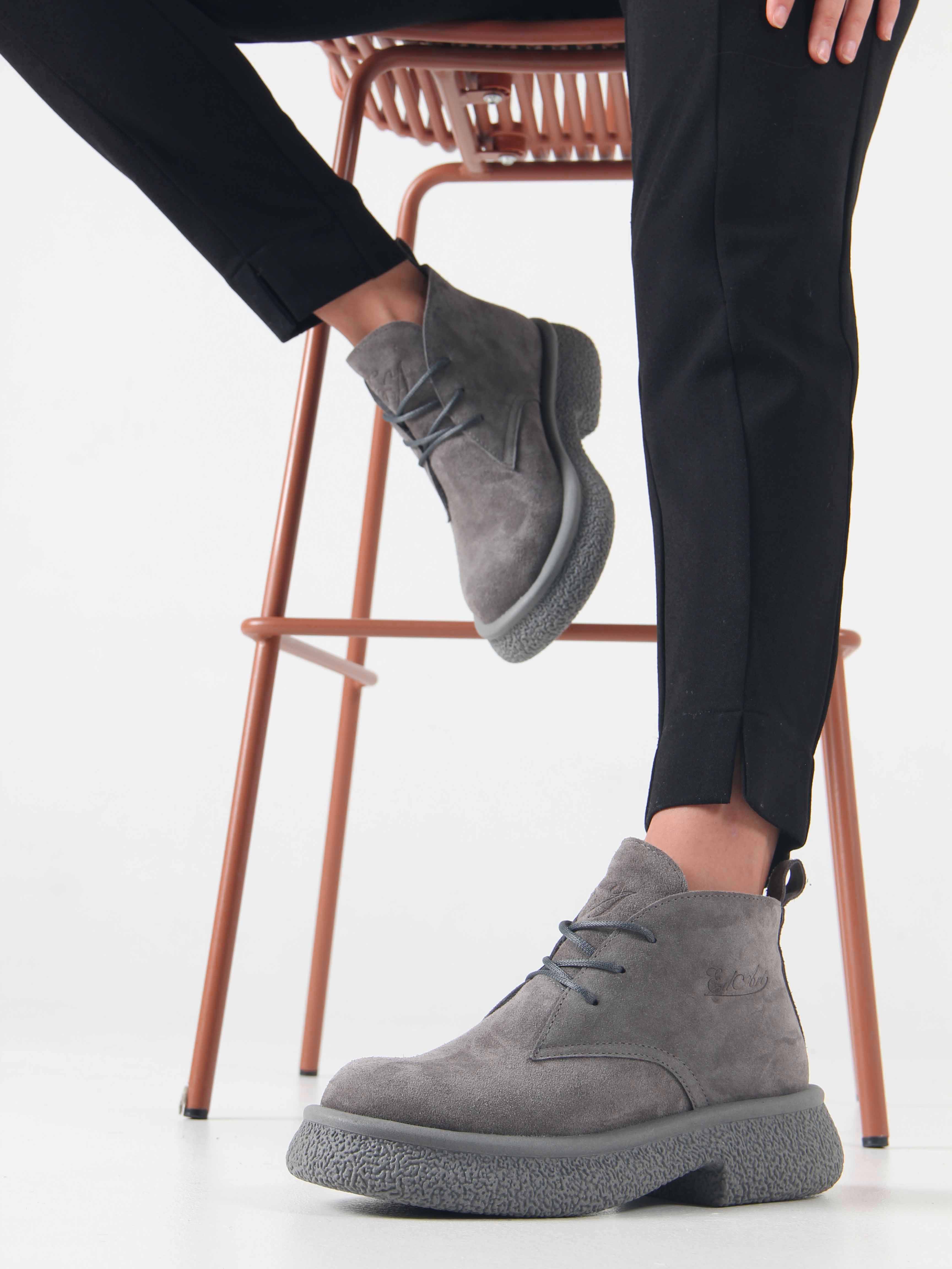 картинка Ботинки ED'ART 308.агата' gr. серый замок замша б от интернет магазина