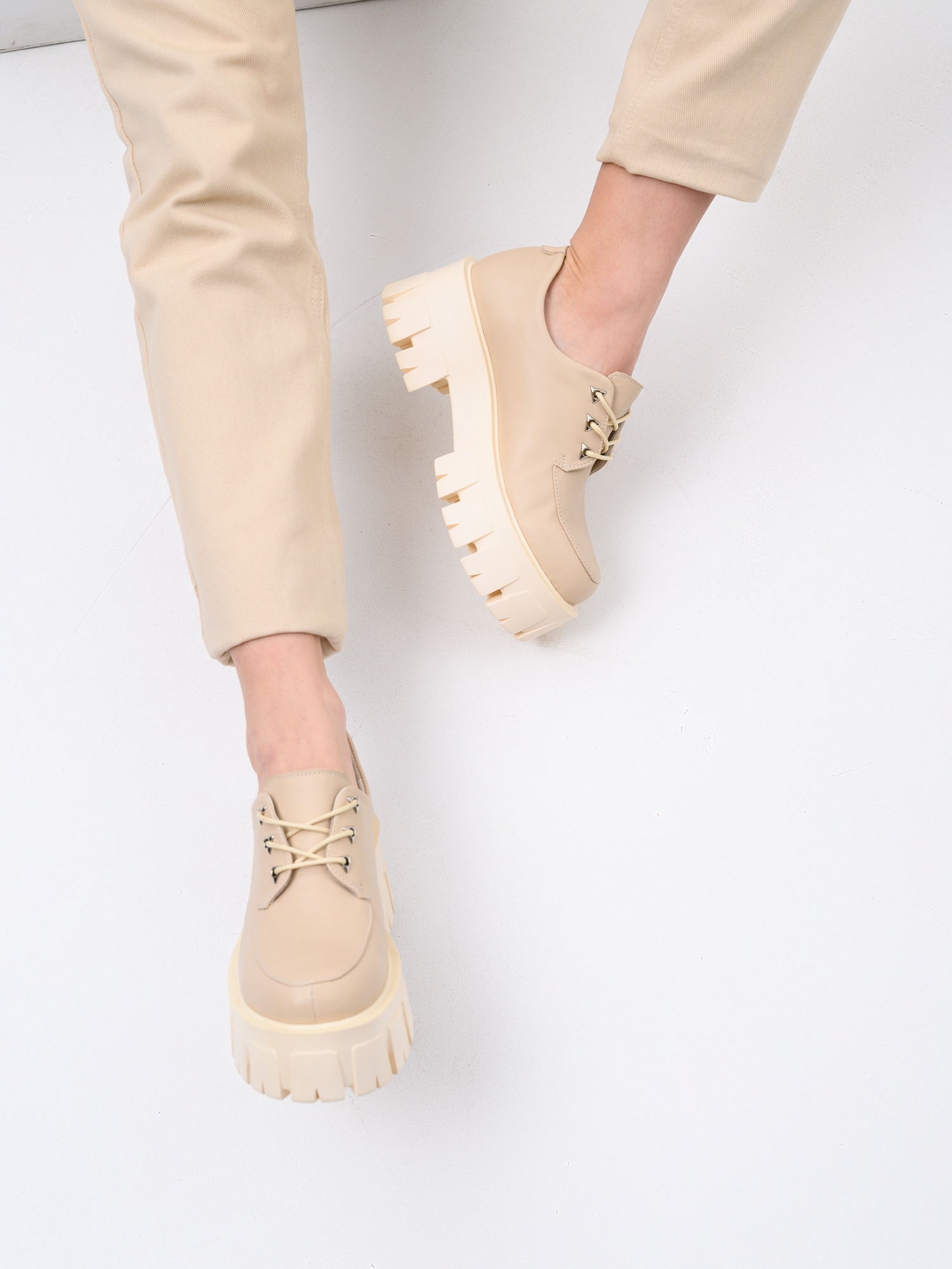 картинка Туфли полуботинки ED'ART 202.90200'm. Бежевый от интернет магазина