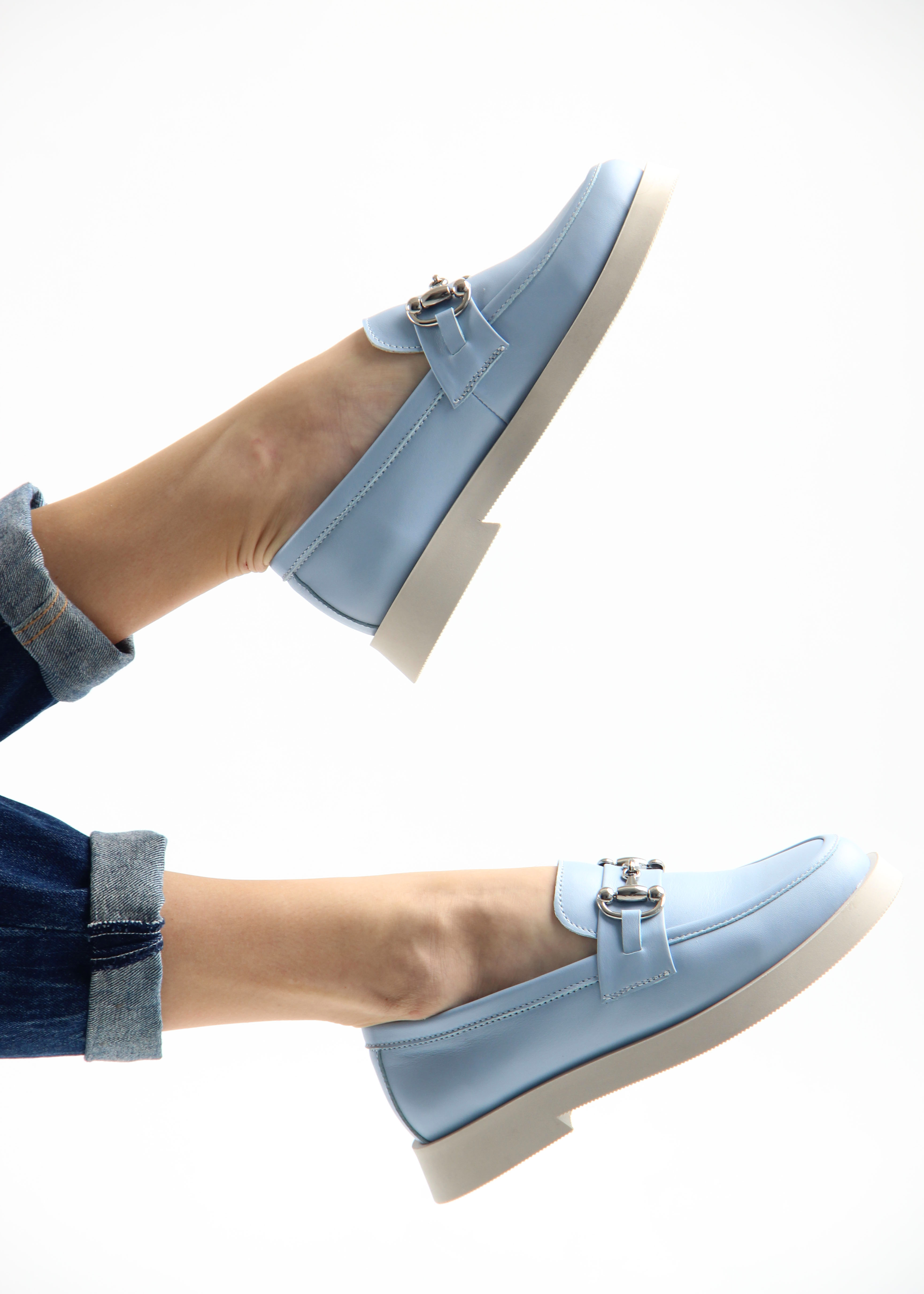 картинка Лоферы туфли ED'ART 172.1841'be. голубой ангел кожа от интернет магазина