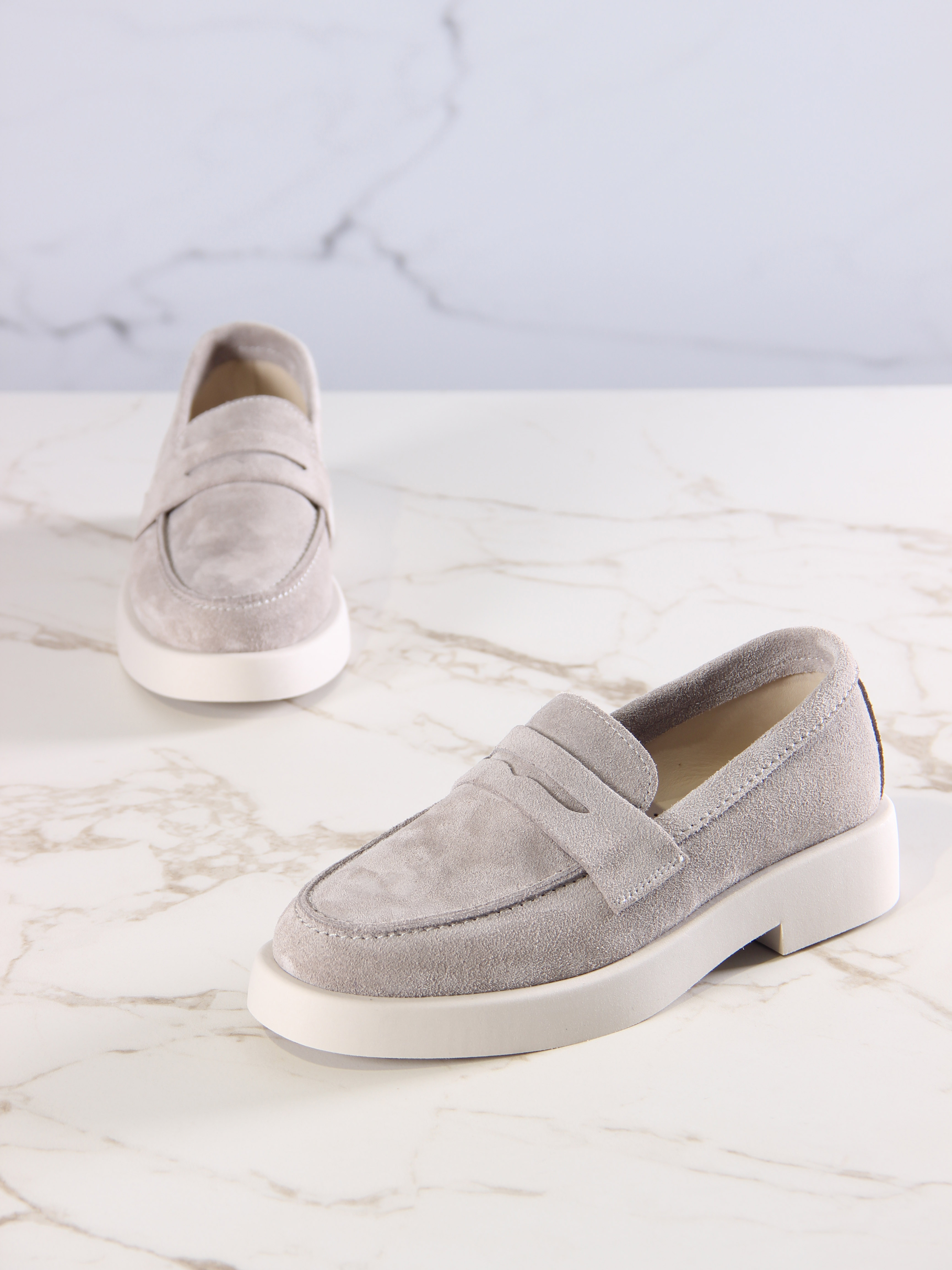 картинка Лоферы туфли ED'ART 176.1593'be. Каменный замша от интернет магазина