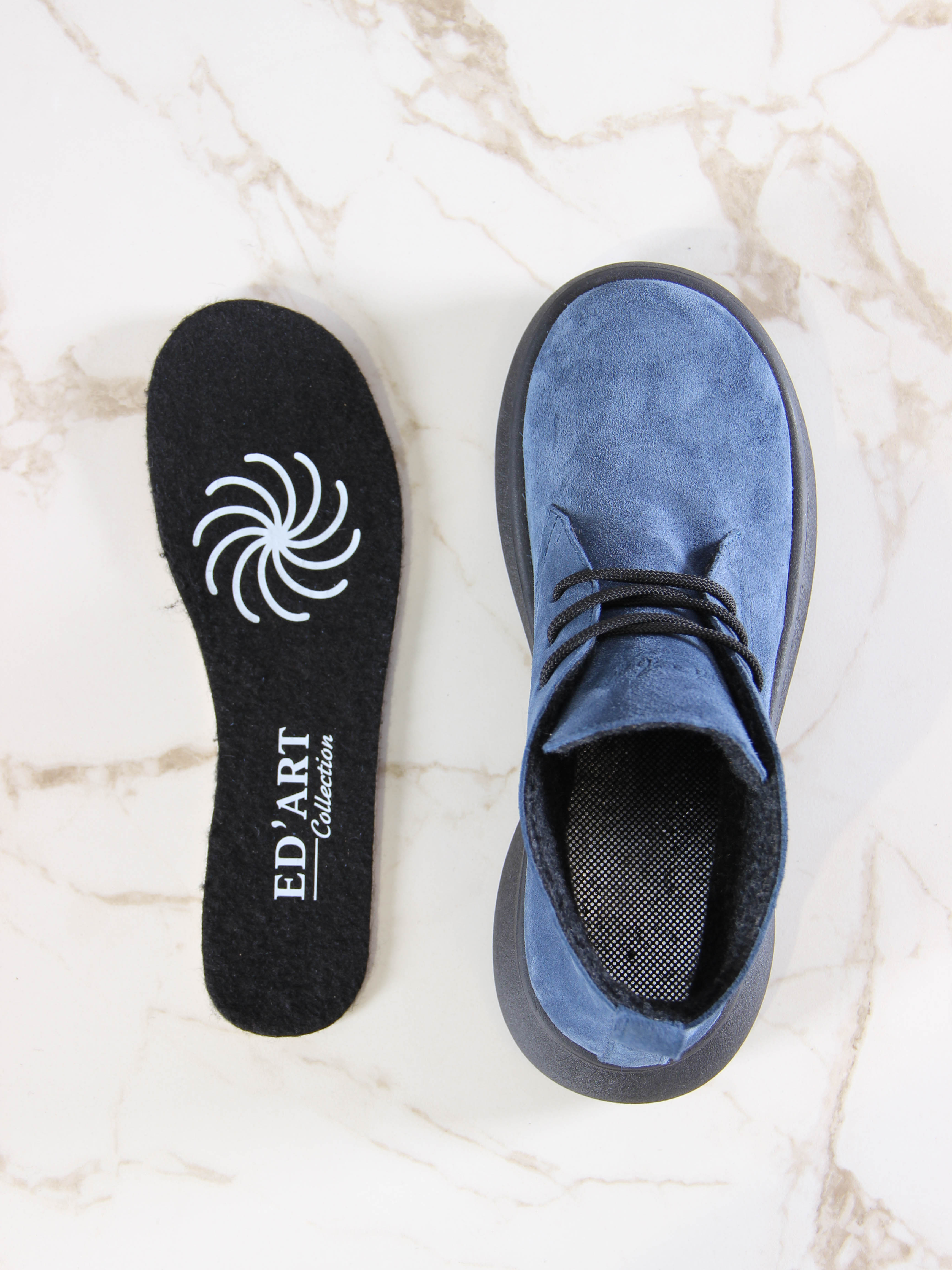 картинка Ботинки  ED'ART 308.927'bl.Синяя замша от интернет магазина