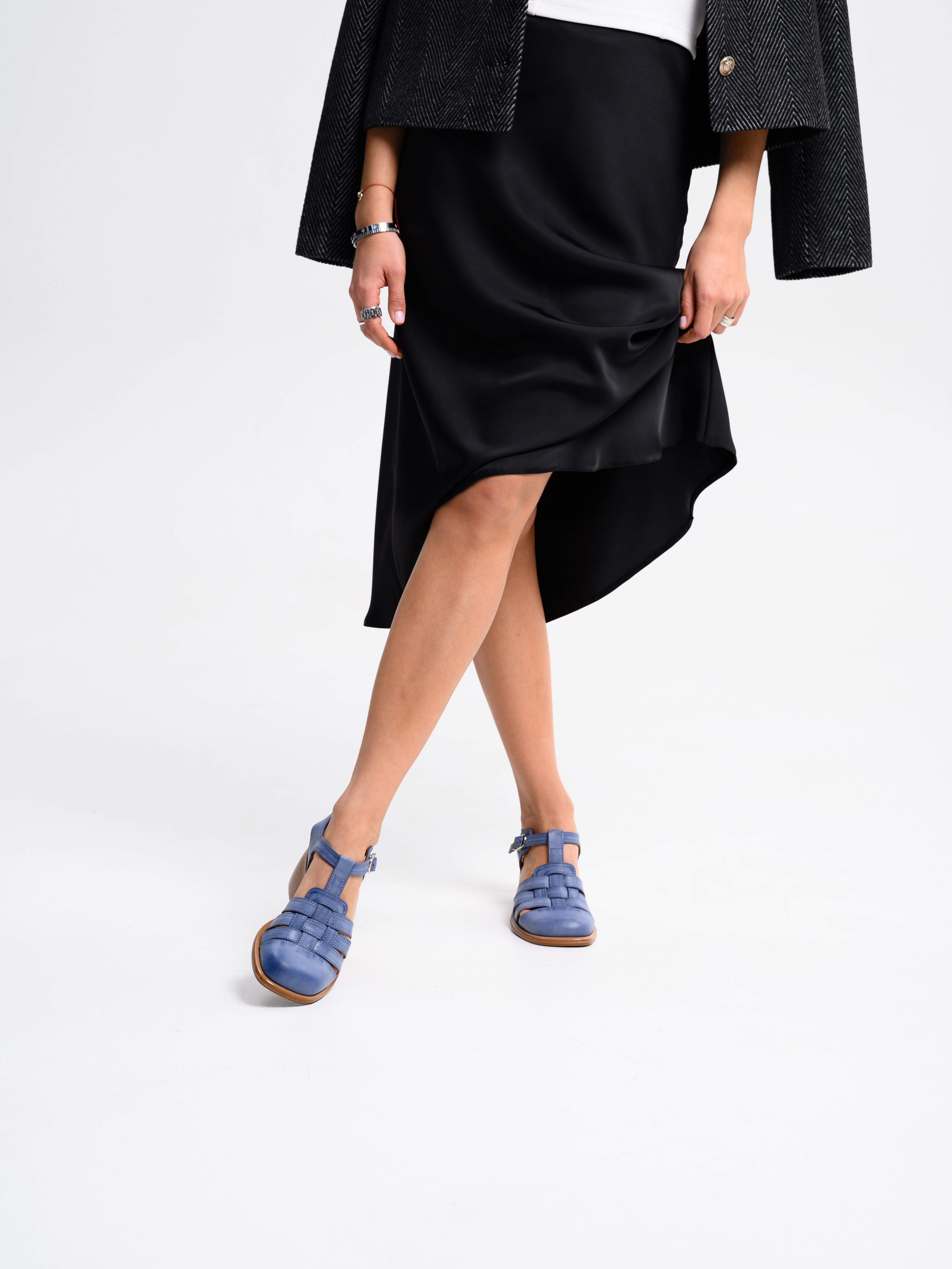 картинка Босоножки ED'ART 5035.23663'bе. Вакса джинс+коричневый от интернет магазина