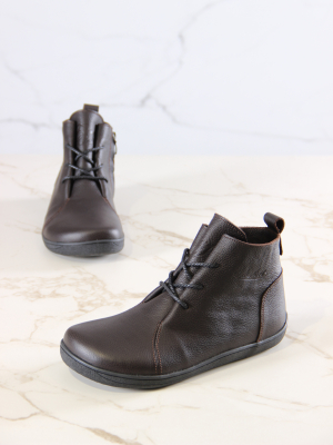 Ботинки босоногие коричневые кожаные