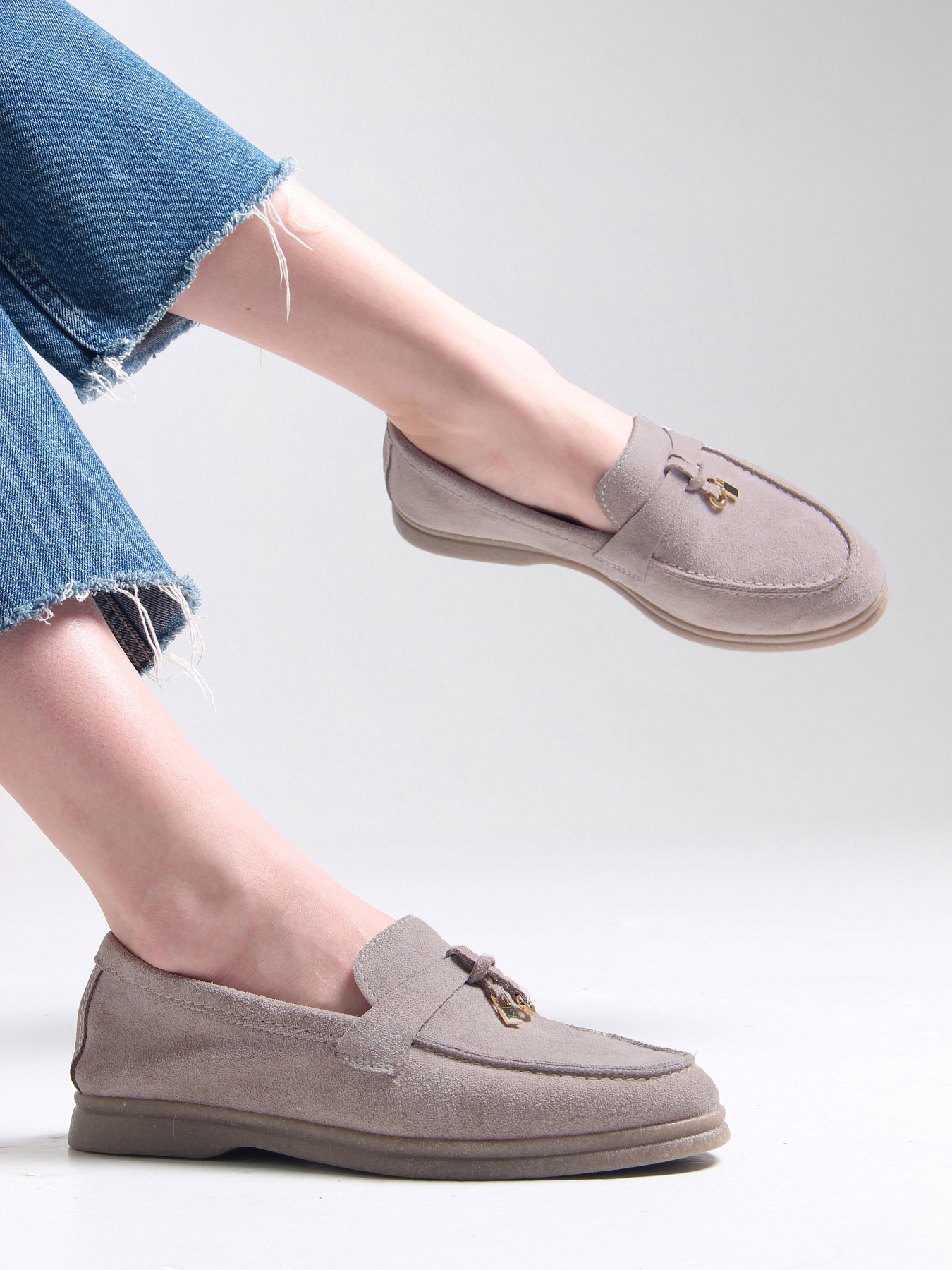 картинка Лоферы туфли ED'ART 170.2614'be. ваниль замша от интернет магазина