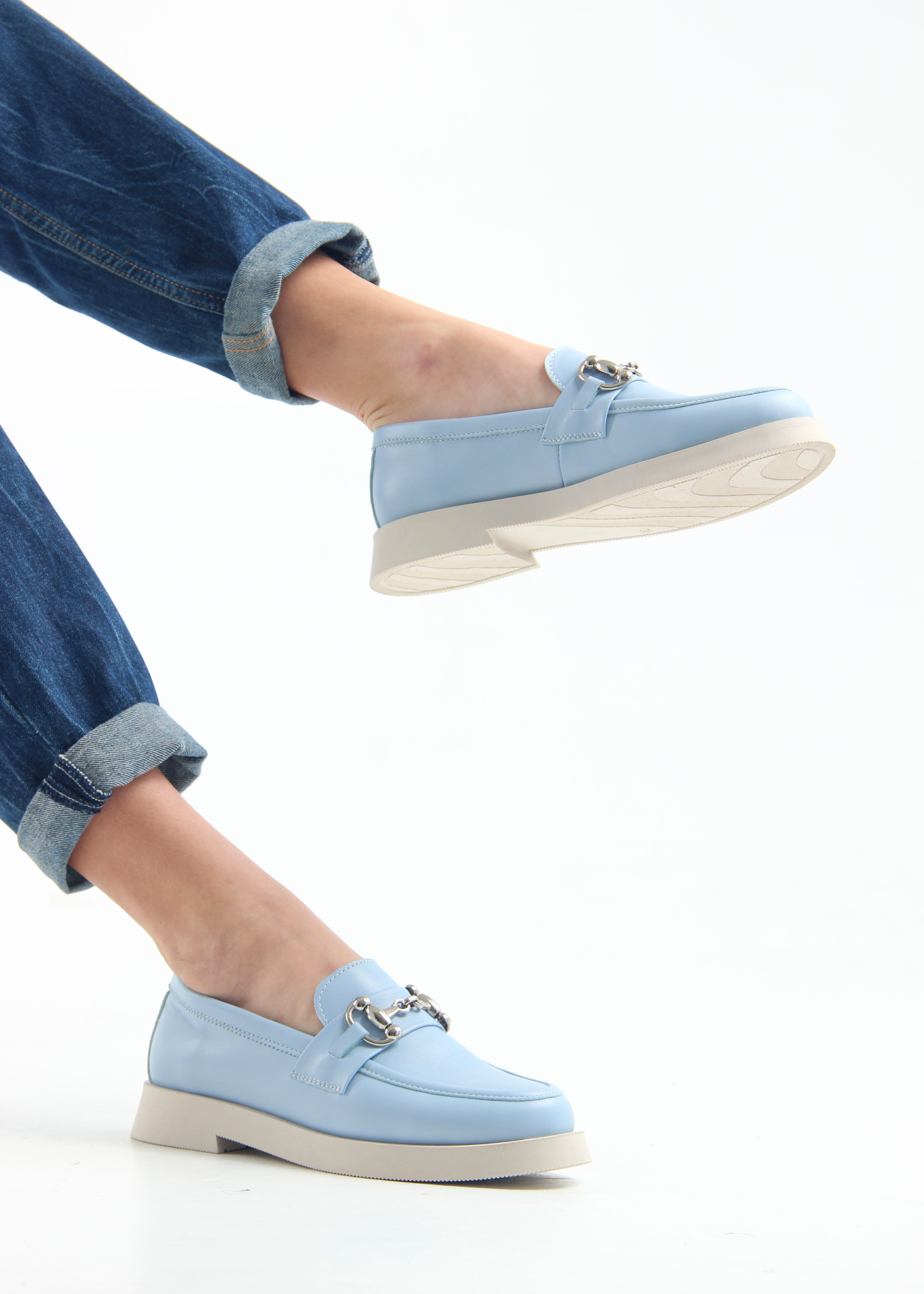 картинка Лоферы туфли ED'ART 172.1841'be. голубой ангел кожа от интернет магазина