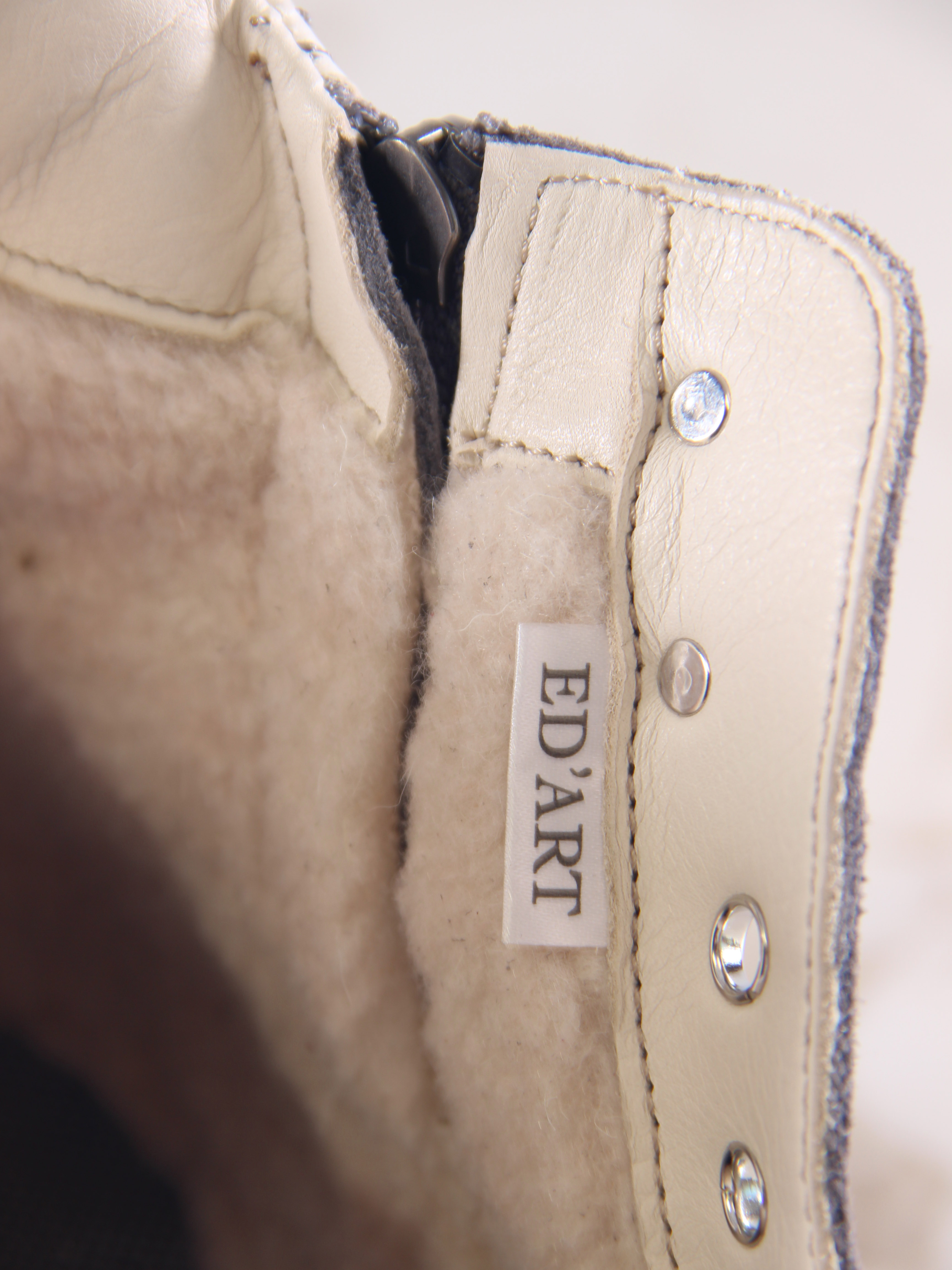 картинка Ботинки ED'ART 261.uno9'gr. Серый замок замша+бежевый от интернет магазина