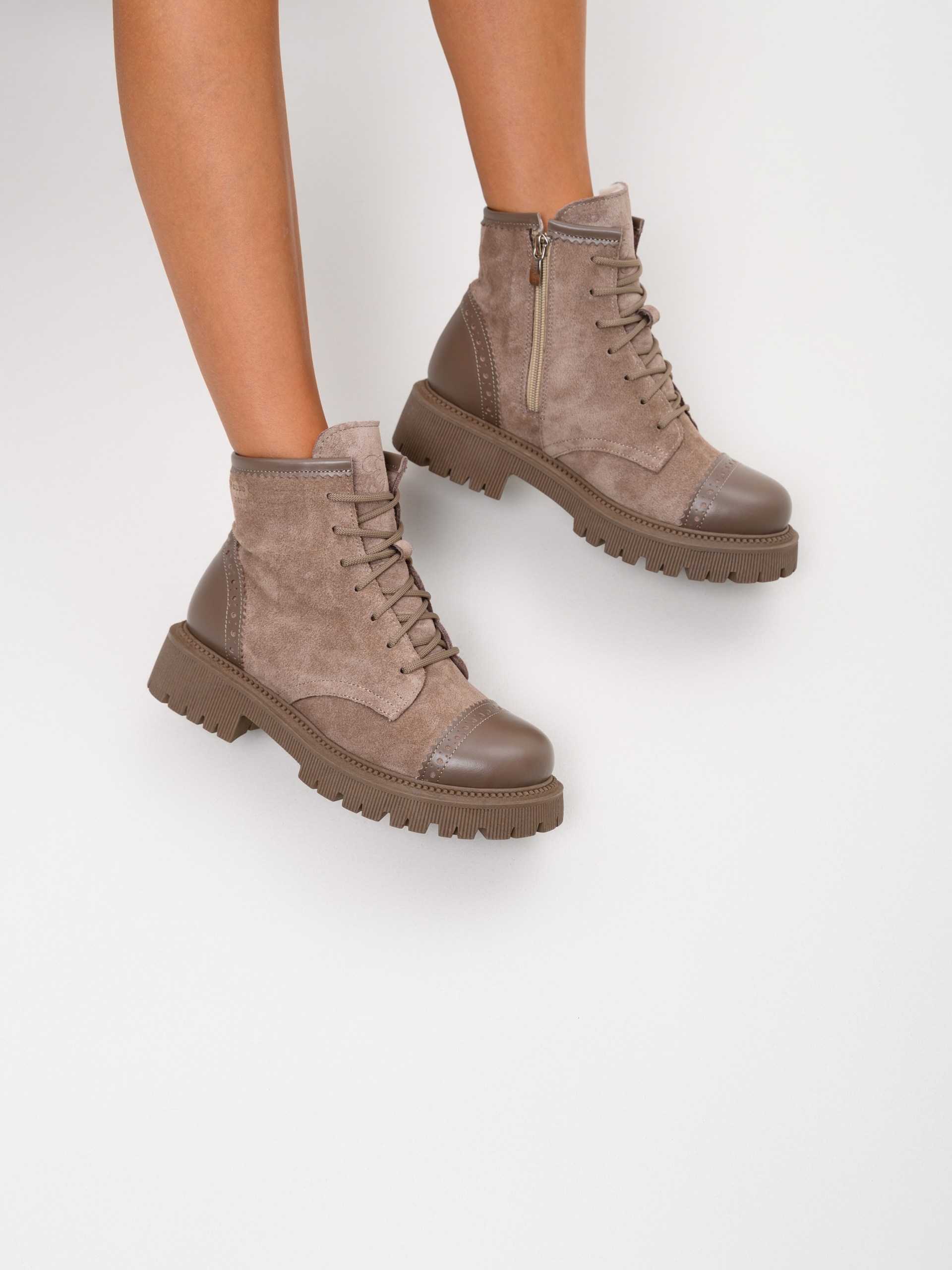 картинка Ботинки ED'ART 319.taskana'ka. Тауп майами+капучино замша от интернет магазина