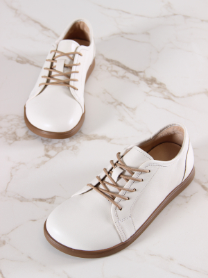 Кеды босоногие кожаные бежевые