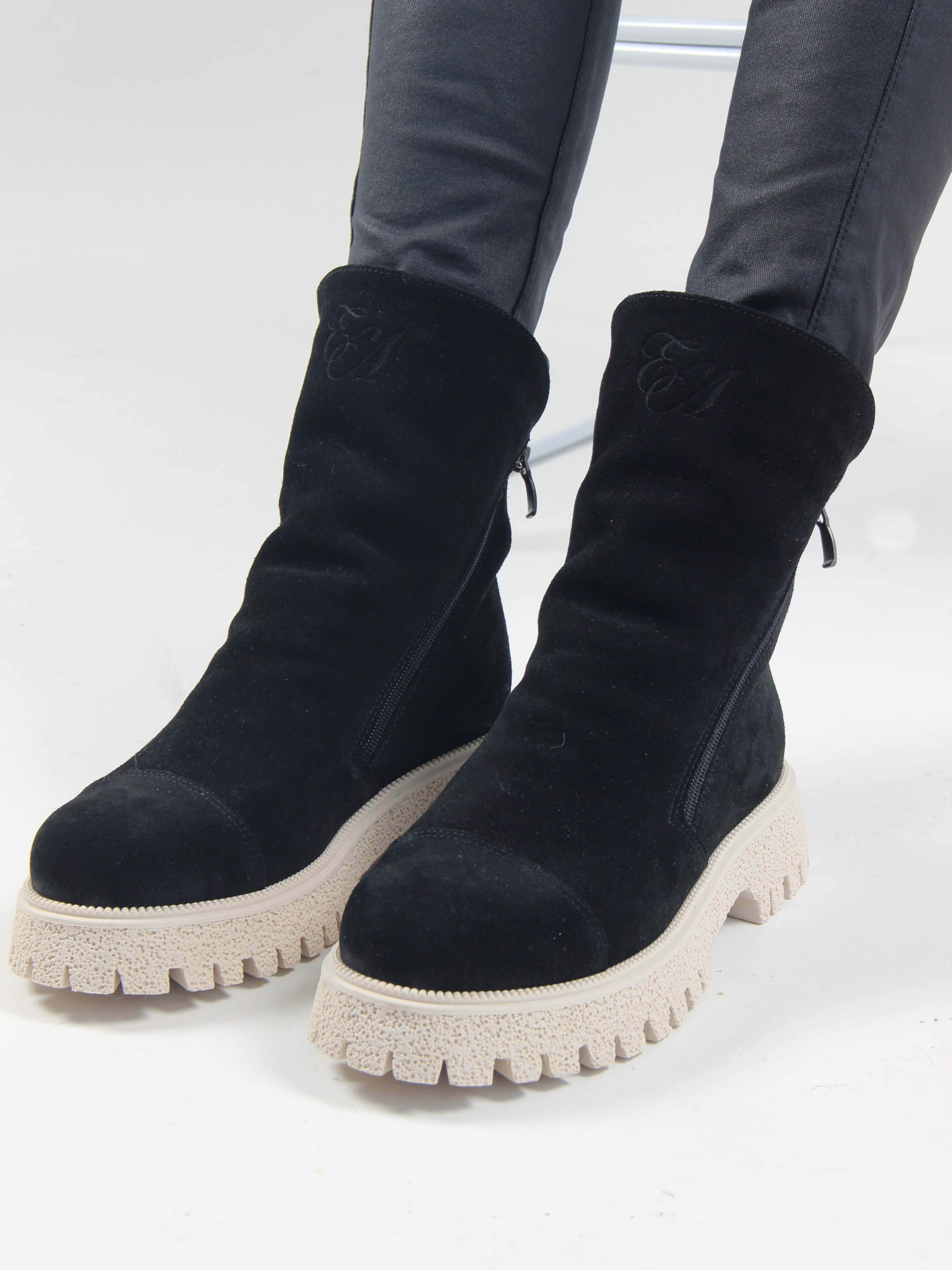 картинка Ботинки ED'ART 233.1541'be. Черный замша от интернет магазина