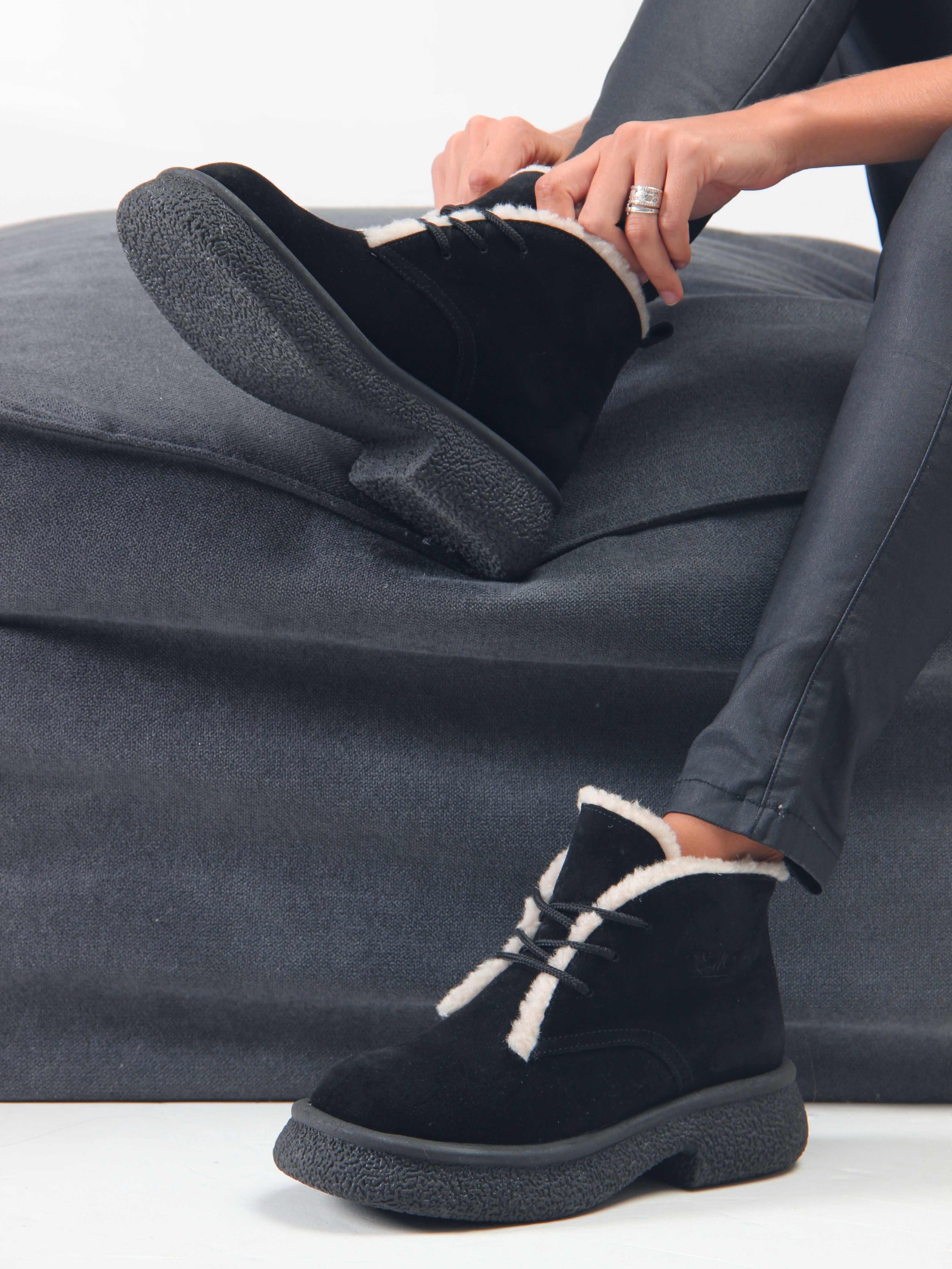 картинка Ботинки ED'ART 308.агата'bl. черный замша от интернет магазина