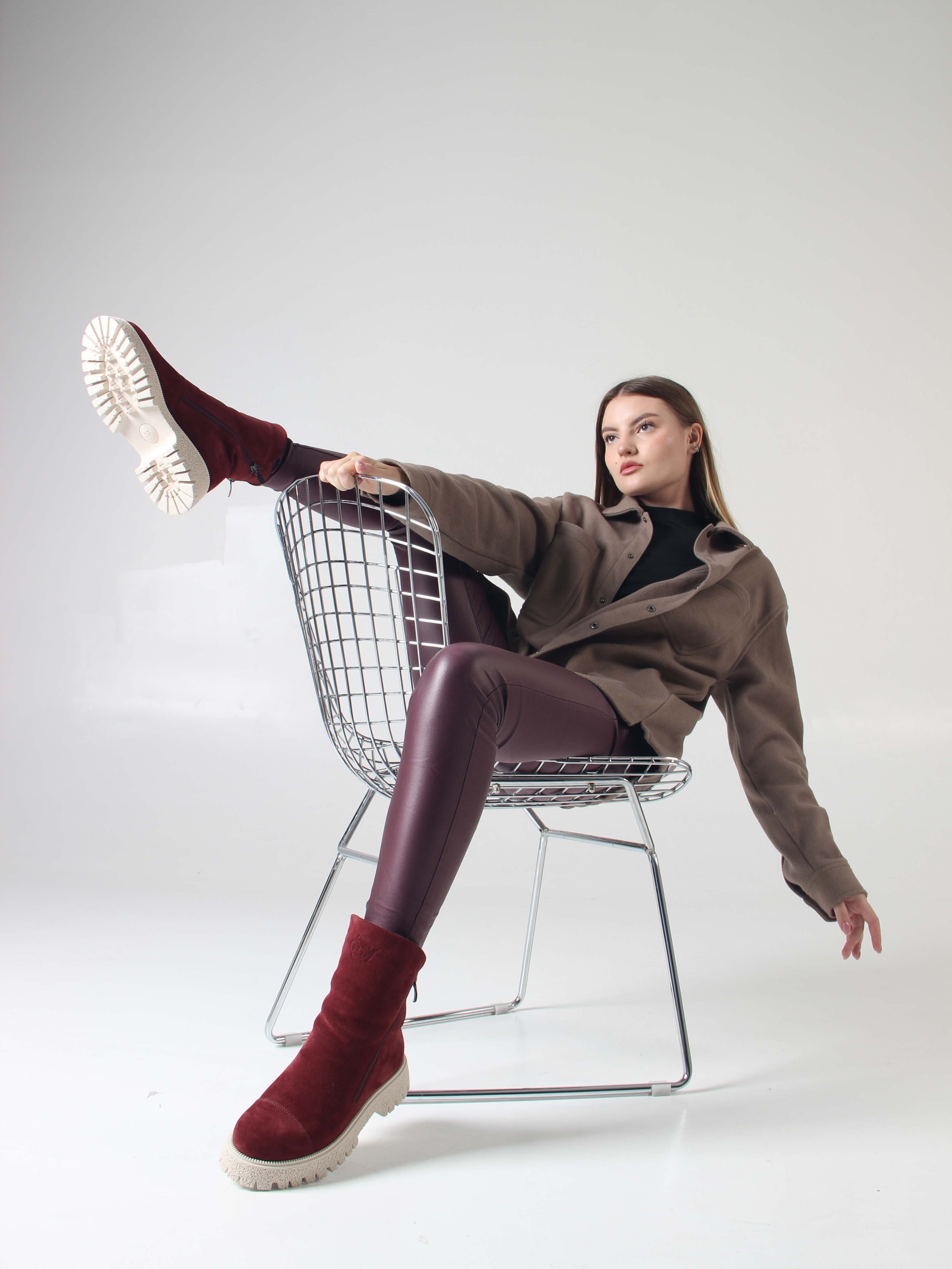 картинка Ботинки ED'ART 233.1541'be. Бордо замша от интернет магазина