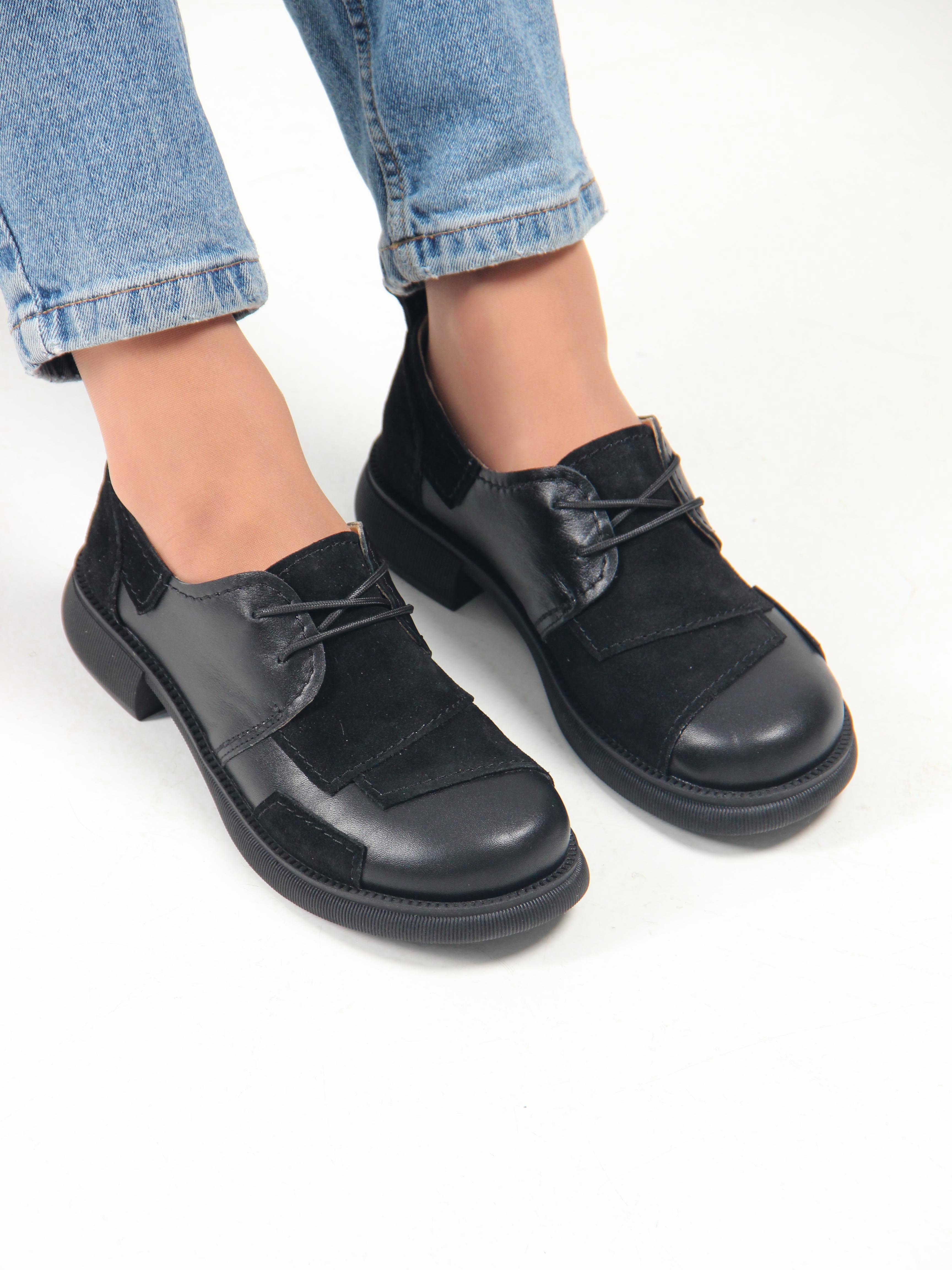 картинка Полуботинки туфли ED'ART 205.патриция'bl. черный черная замша от интернет магазина