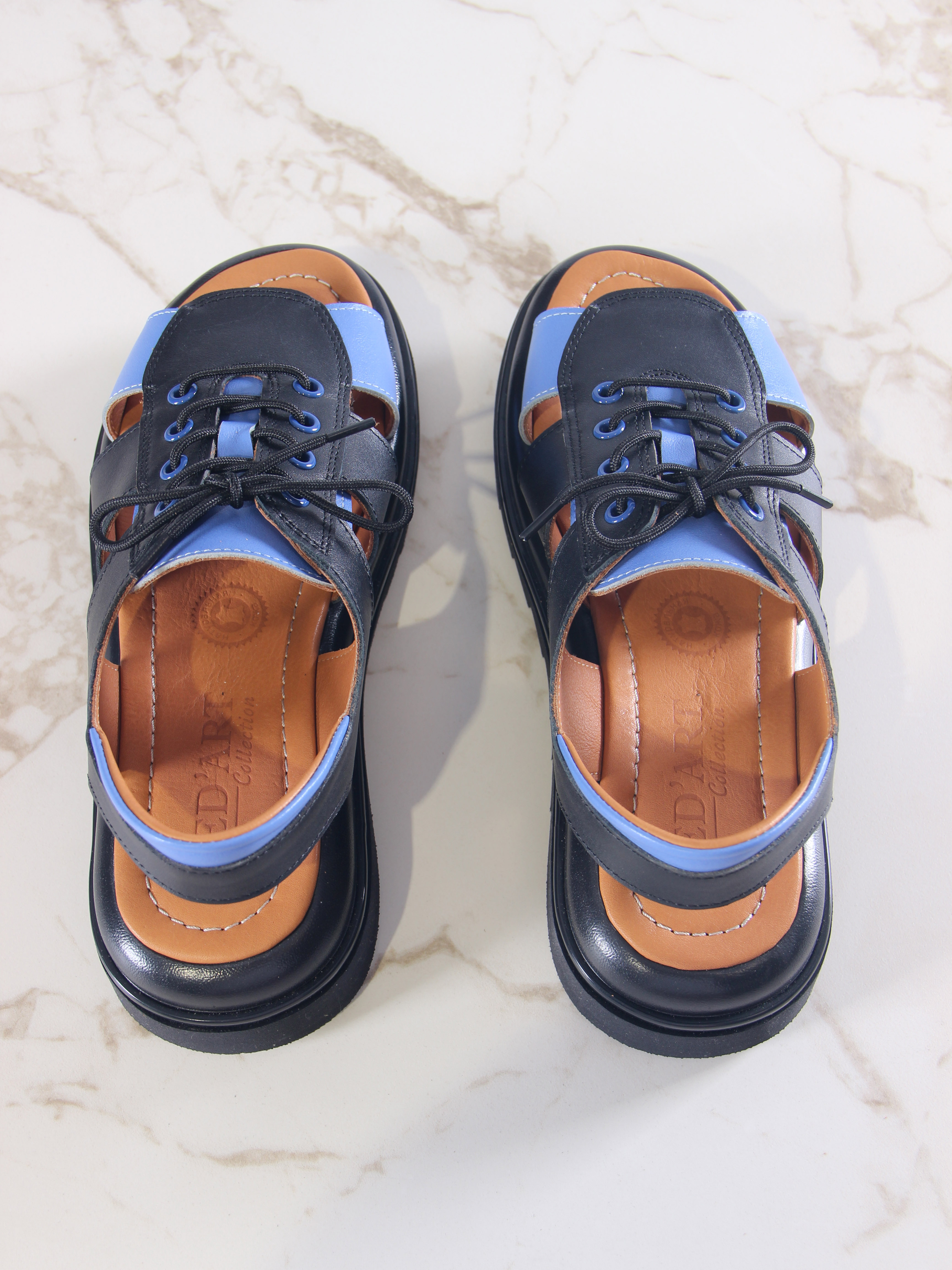 картинка Босоножки ED'ART 2029.2525'bl. Черный синий+черный от интернет магазина