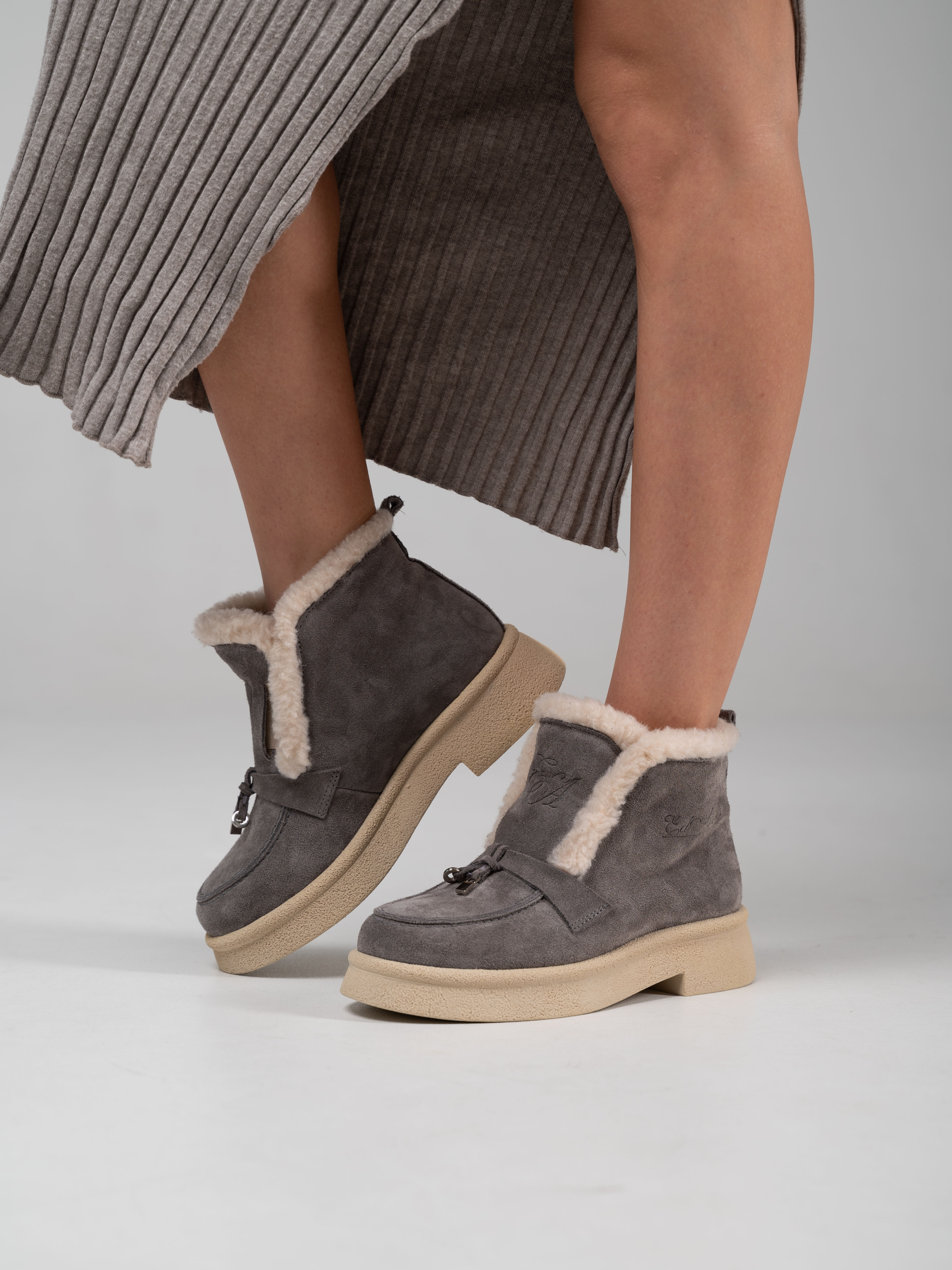 картинка Ботинки ED'ART 307.florida 'be. серый замок замша от интернет магазина