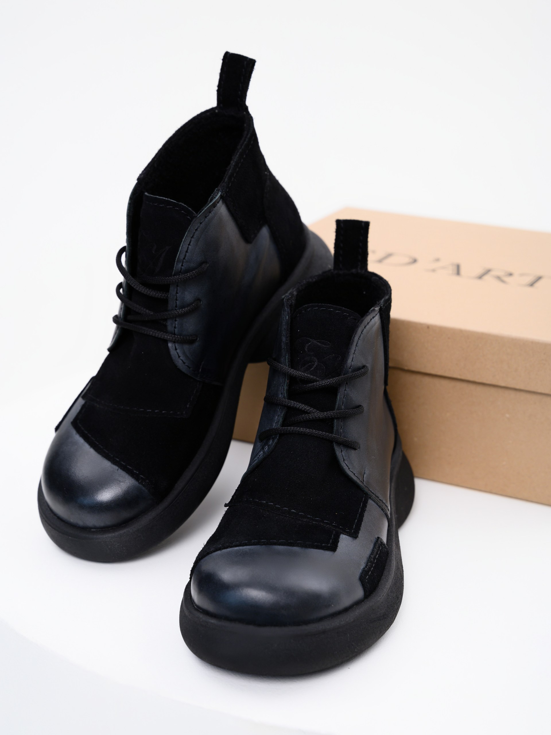 картинка Ботинки  ED'ART 305.927'bl. Вакса черная+черная замша от интернет магазина