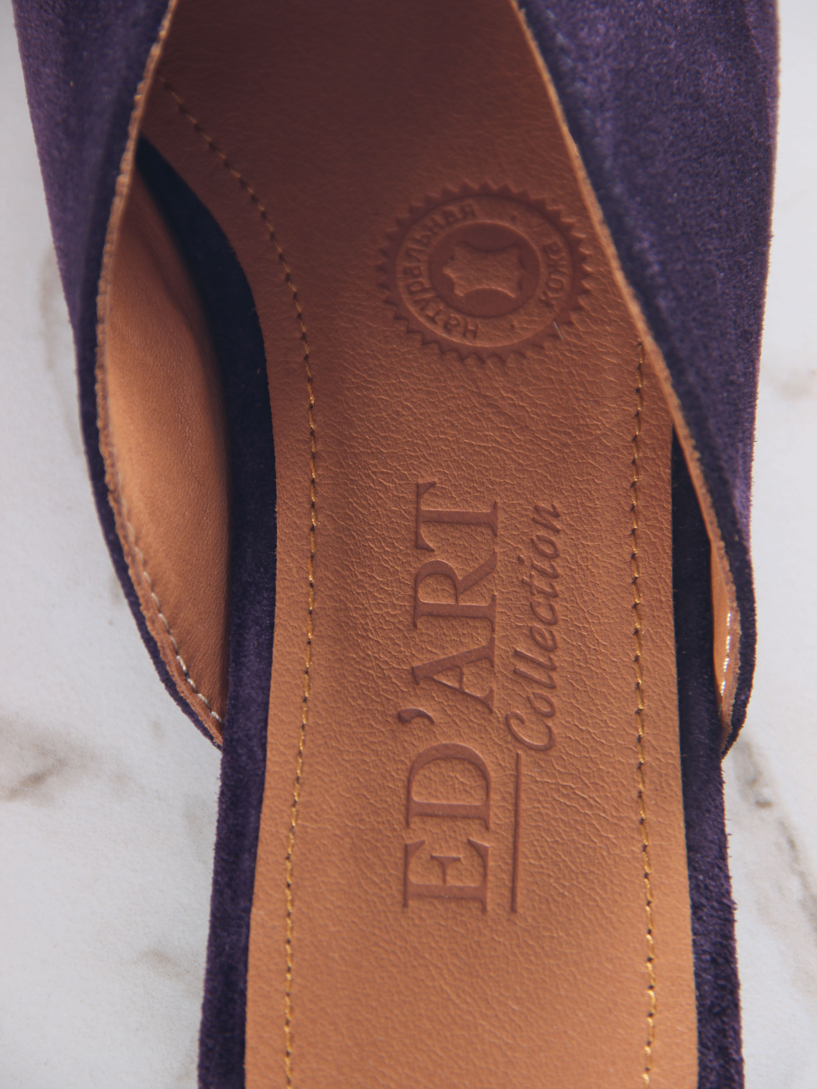 картинка Мюли ED'ART 1001.34104'bl. Сливовая замша от интернет магазина