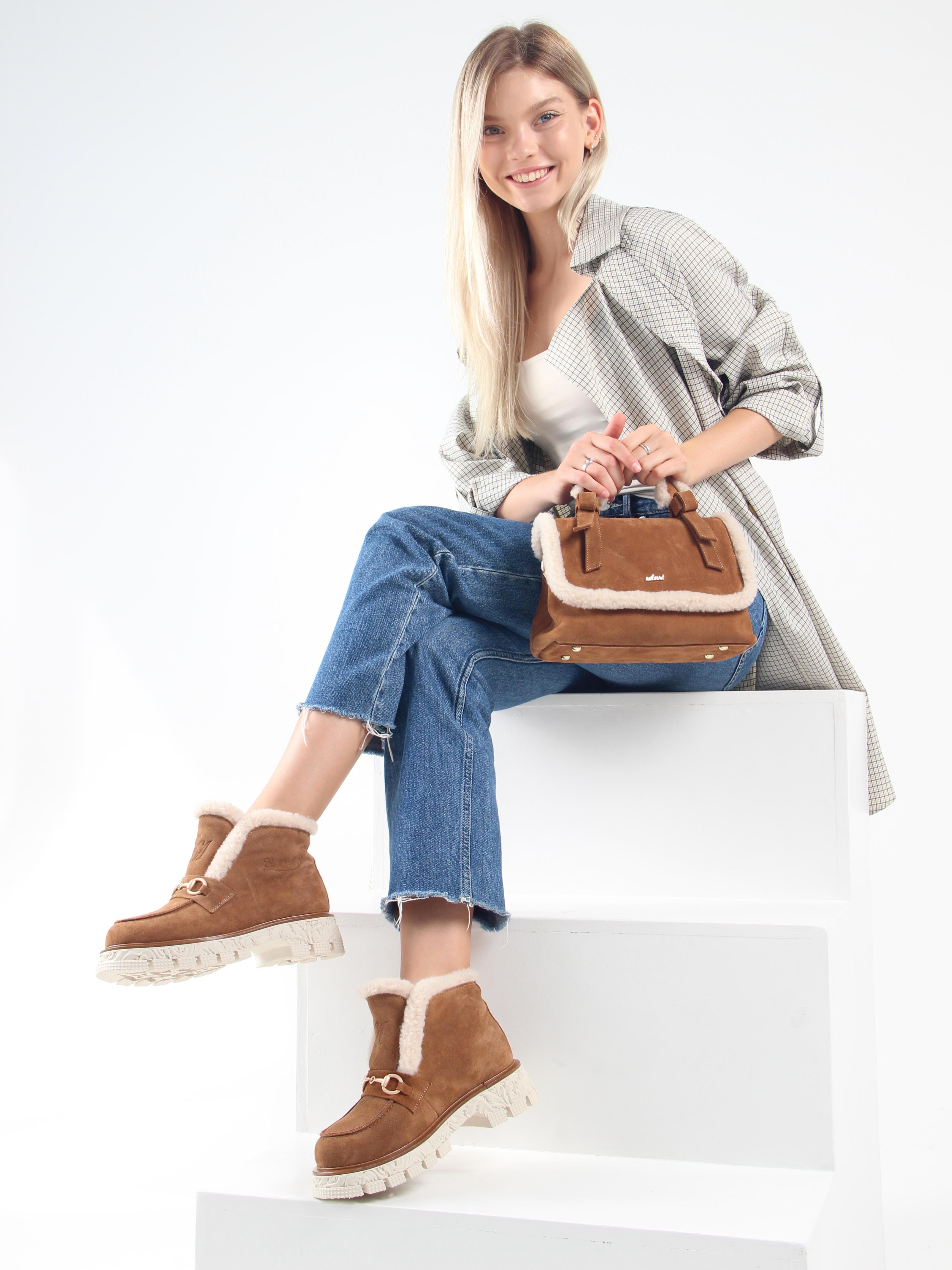 картинка Ботинки ED'ART 307. PODYUM141 'be.светло коричневый замша от интернет магазина