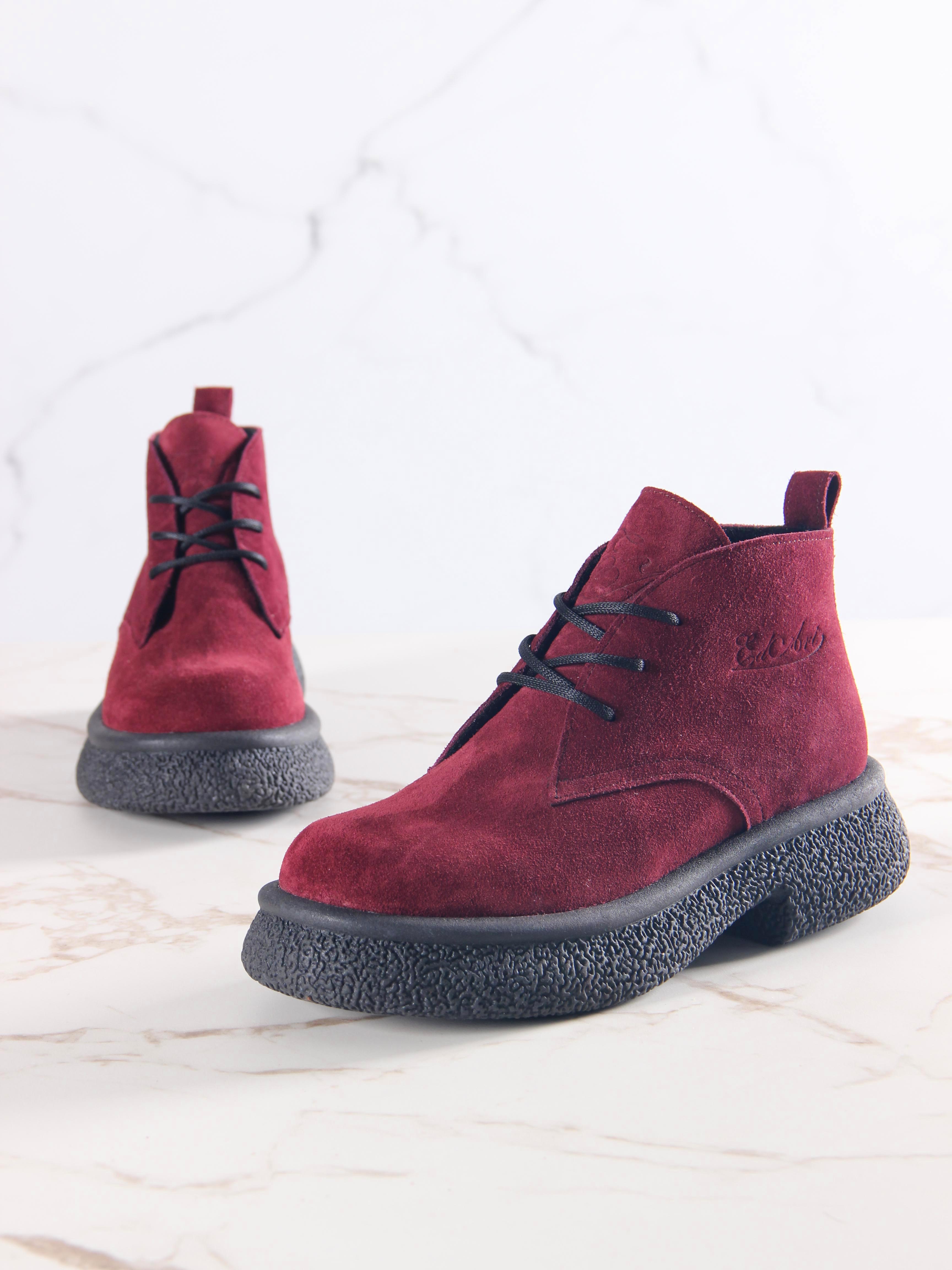 картинка Ботинки ED'ART 308.агата'bl. бордo замша от интернет магазина