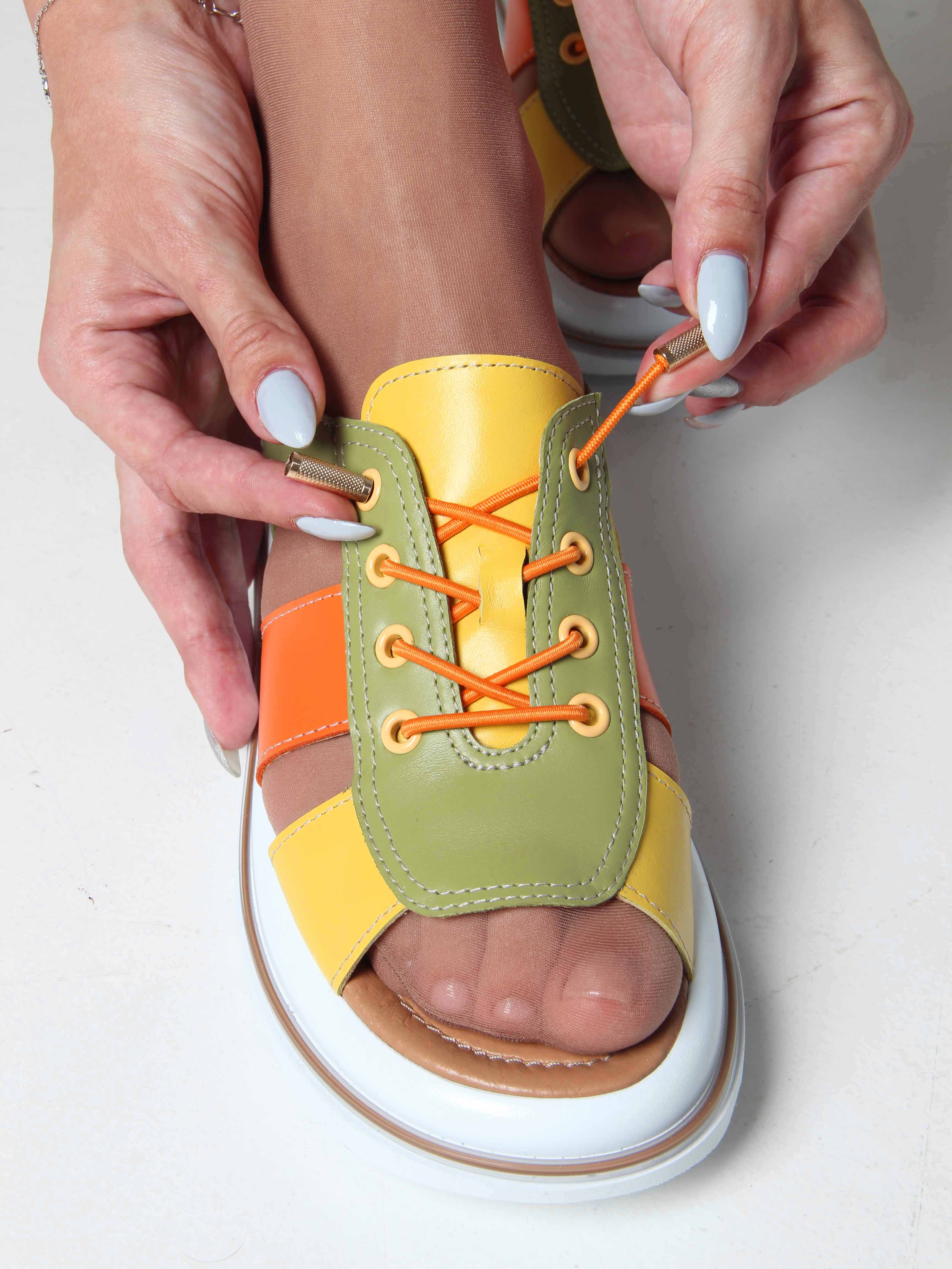 картинка Босоножки ED'ART 2029.2525'w. Авокадо желтый оранжевый от интернет магазина