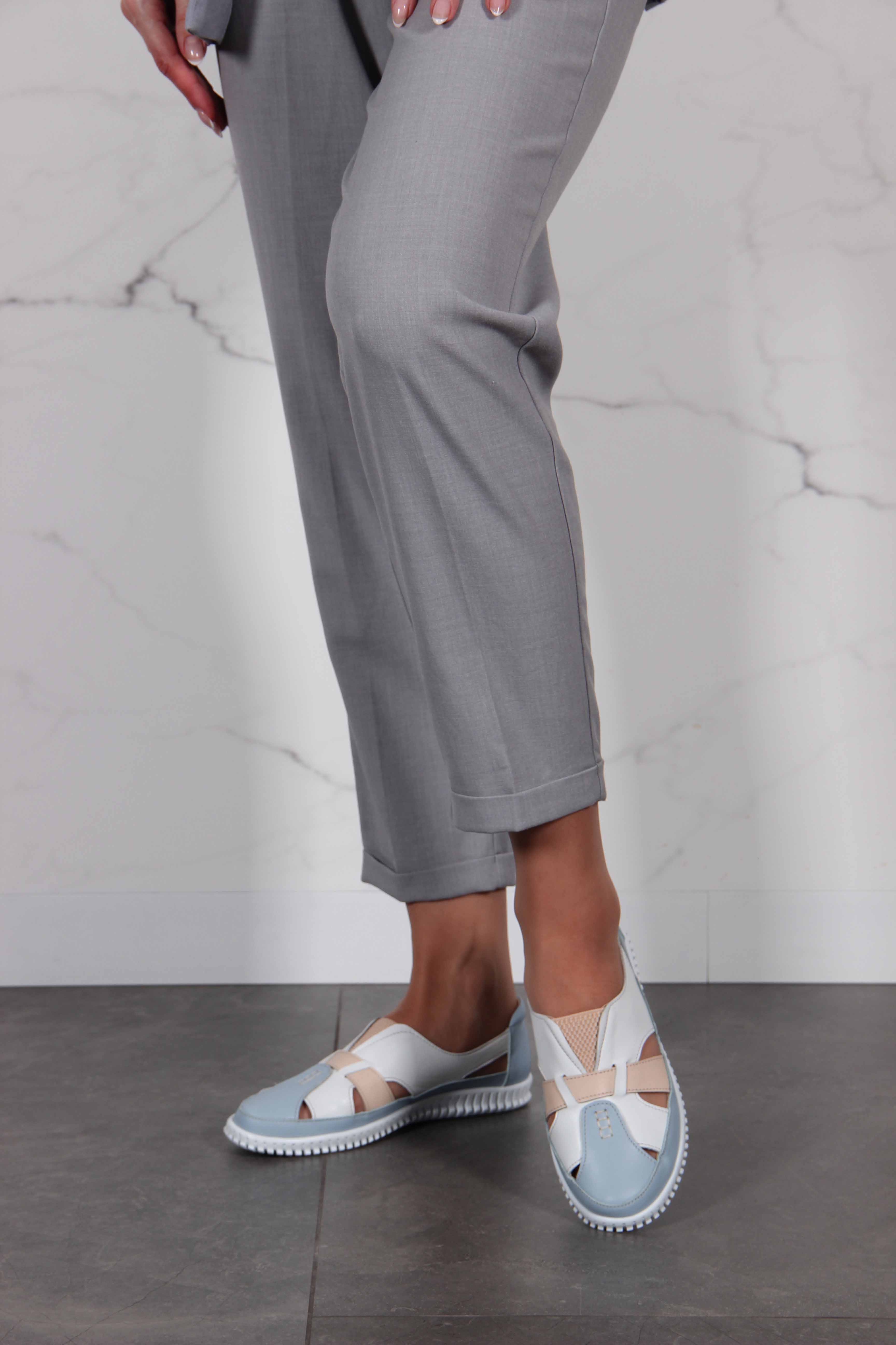 картинка Слипоны ED'ART 116.8000'w. белый-голубой от интернет магазина