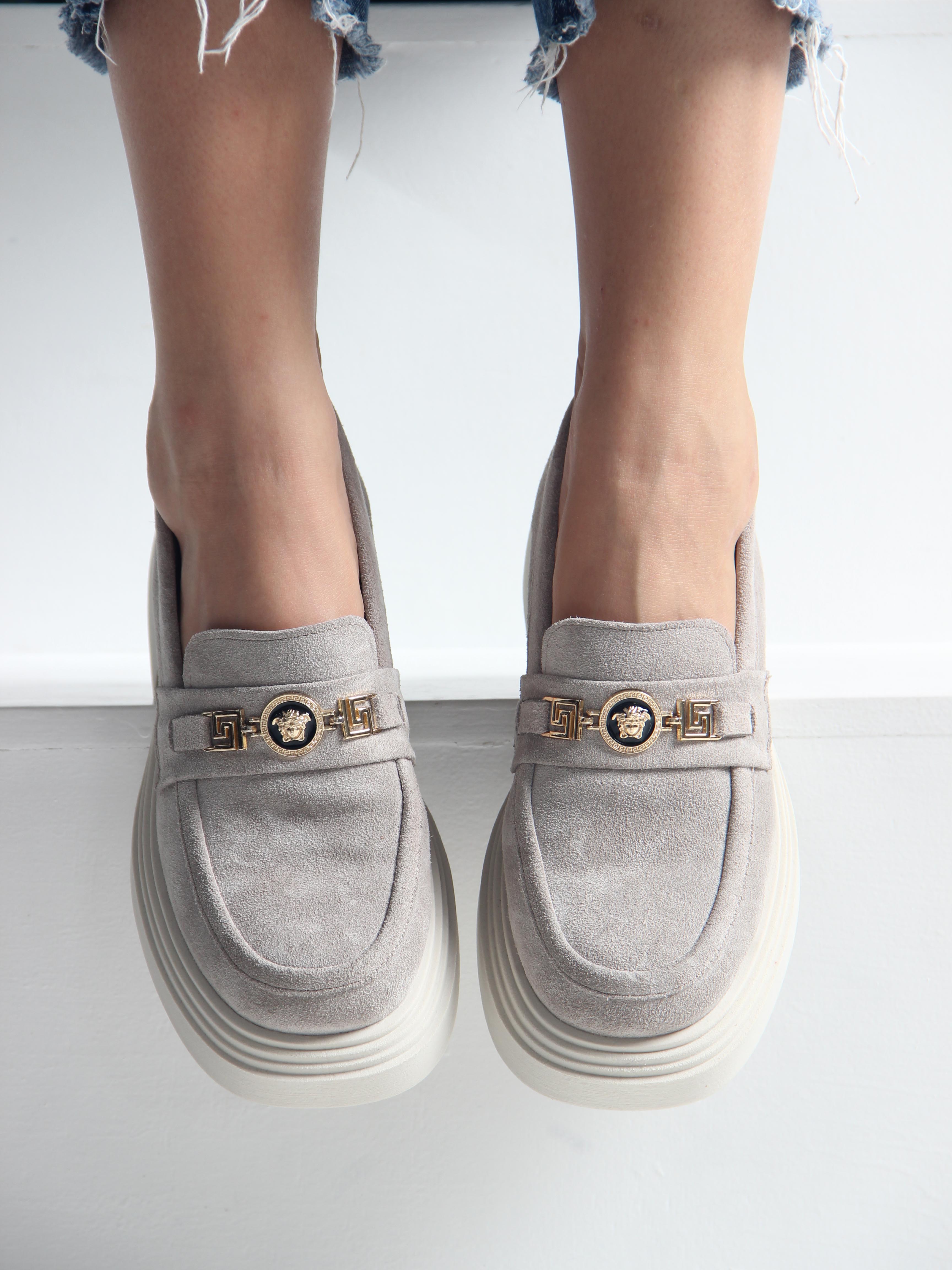 картинка Лоферы туфли ED'ART 173.1453'be. каменный замша от интернет магазина