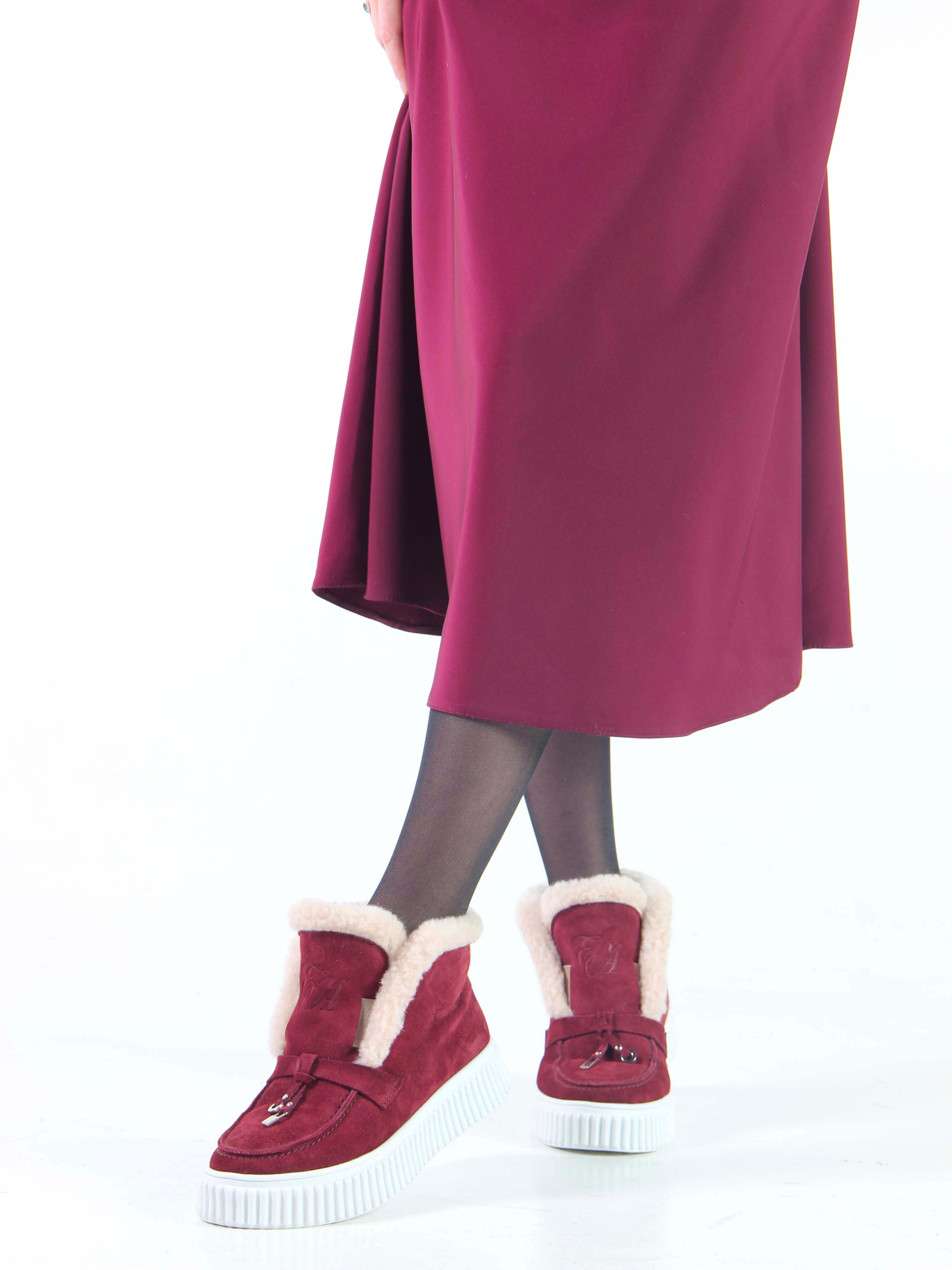 картинка Ботинки ED'ART 307.от11'w. бордовый замша от интернет магазина