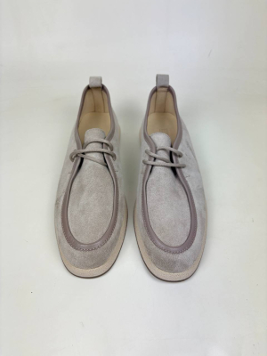 Лоферы замшевые серые