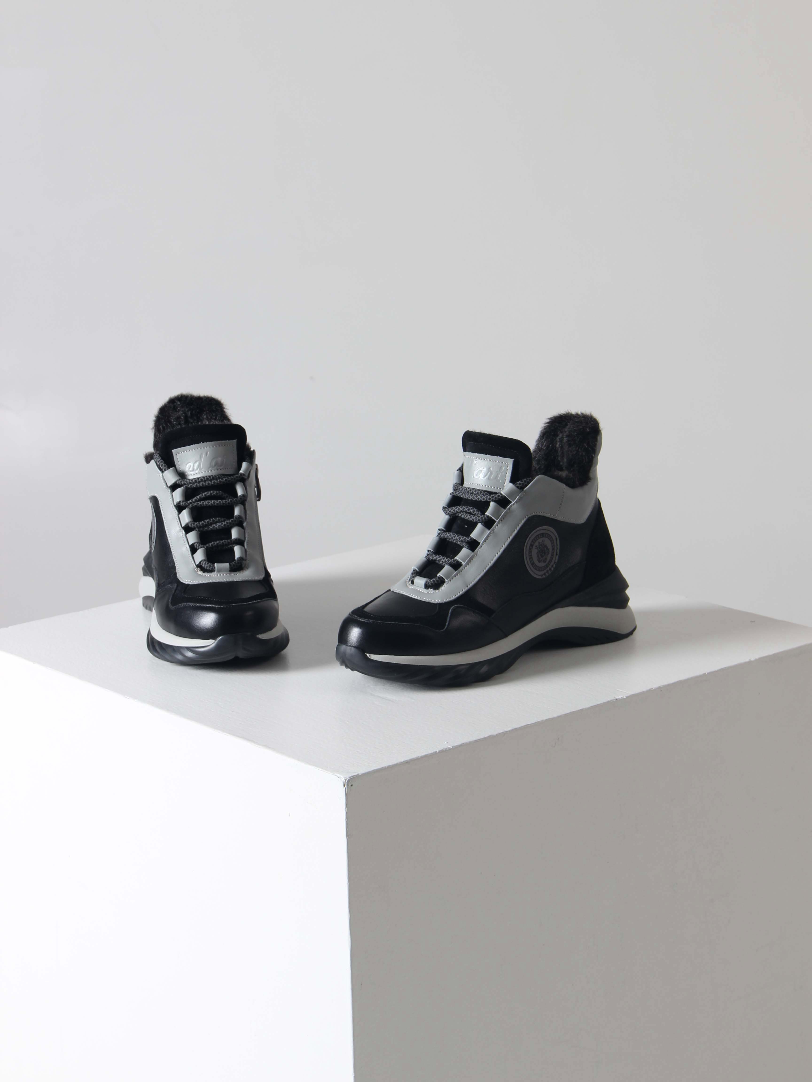 картинка Ботинки ED'ART 350.uno2'bl. черный серый от интернет магазина