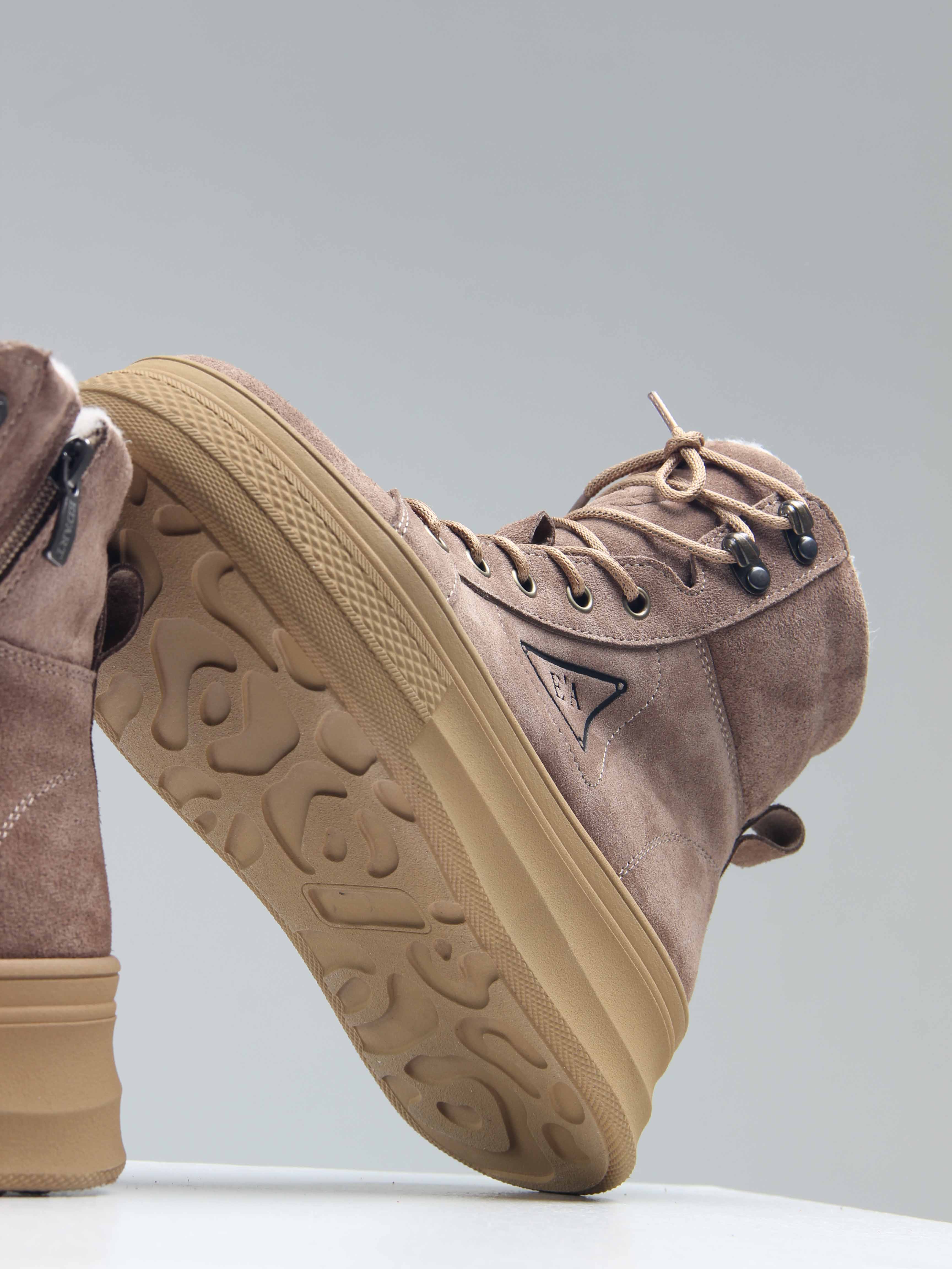 картинка Ботинки ED'ART 216.warm'br. капучино замша от интернет магазина