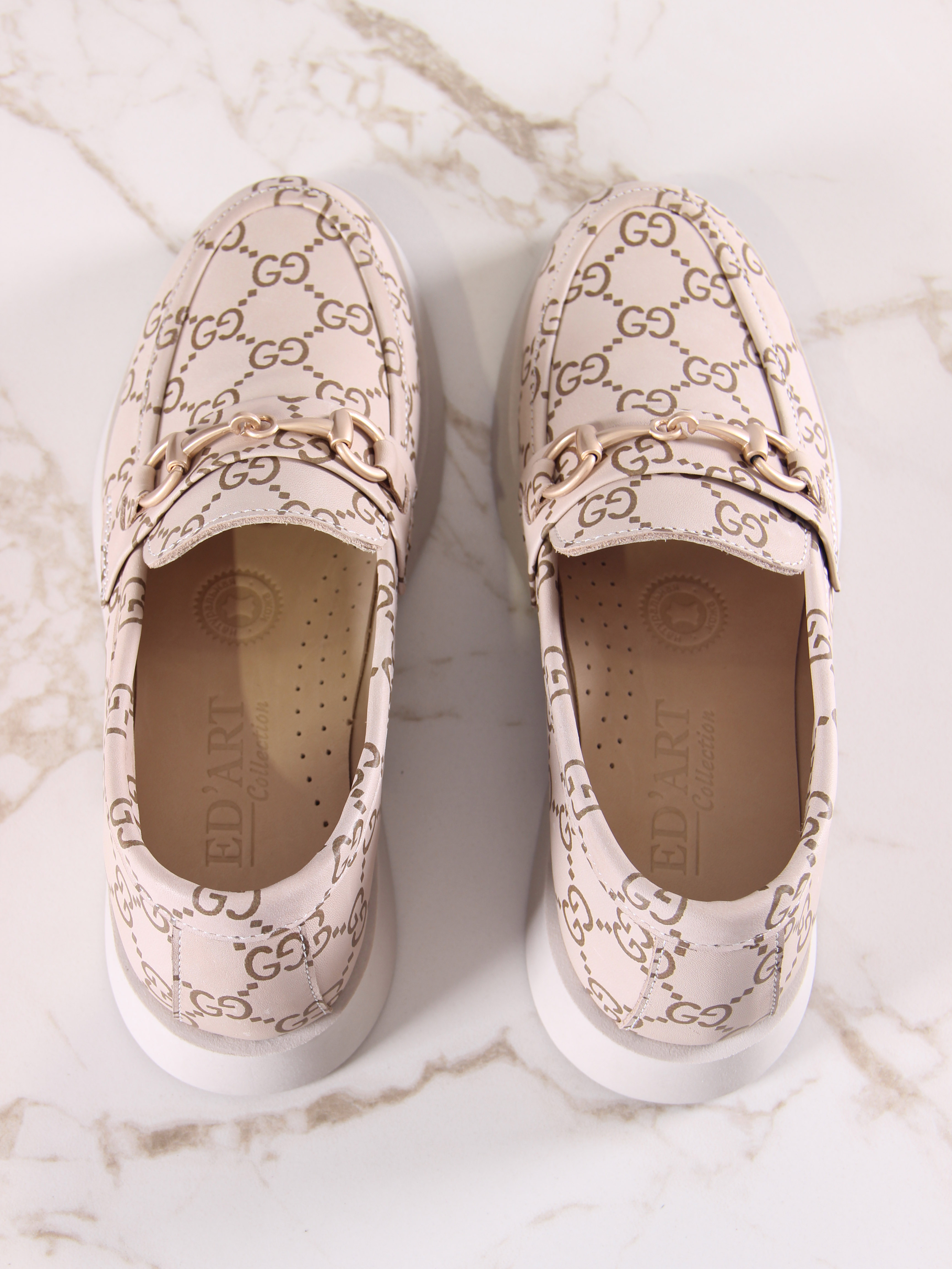 картинка Лоферы туфли ED'ART 172.1841'be. бежевый гуччи от интернет магазина