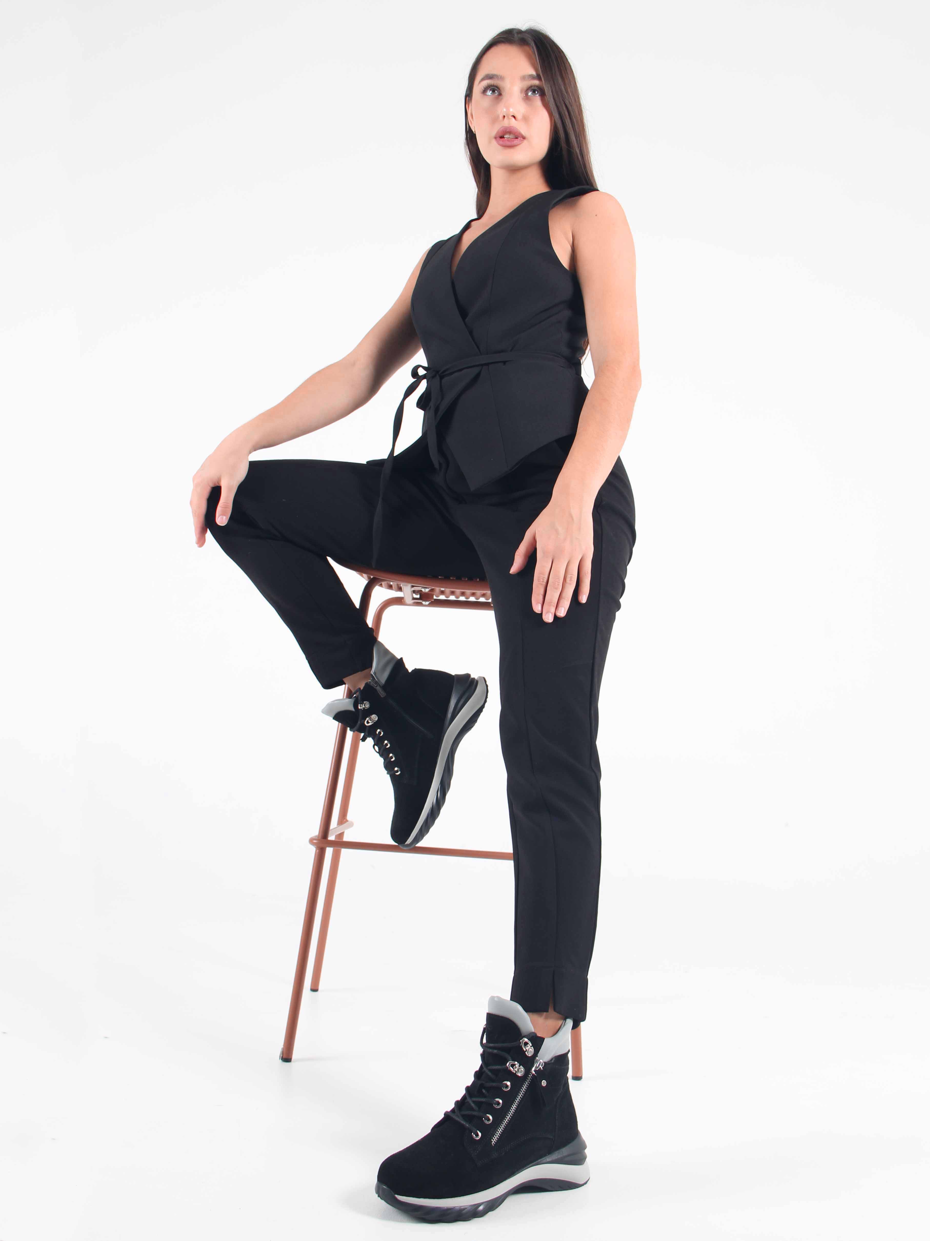 картинка Ботинки ED'ART 261.uno2'bl. черный серый замша от интернет магазина