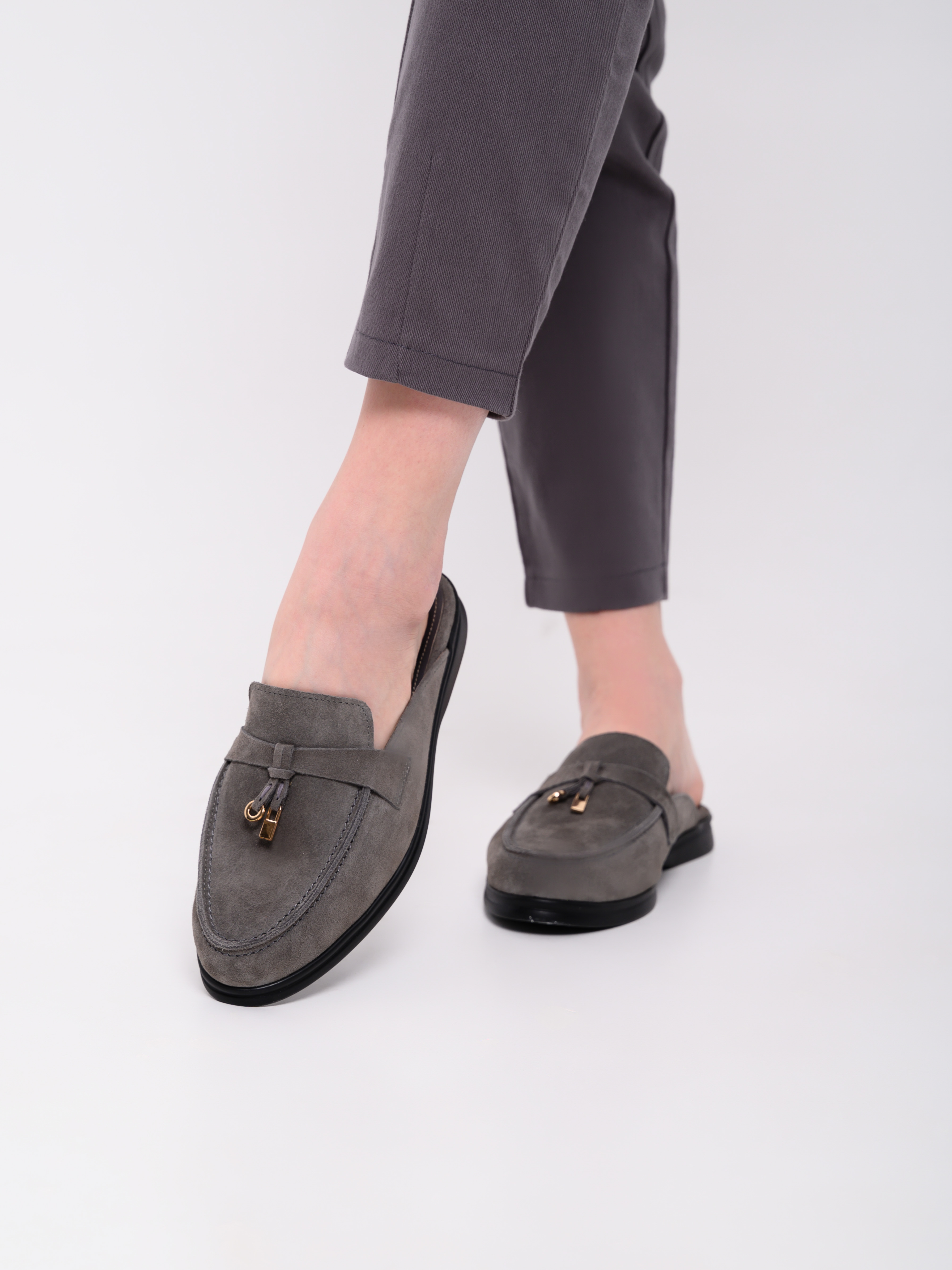 картинка Мюли ED'ART 1070.2614'bl. серый замша от интернет магазина