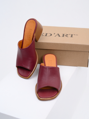 Сабо бордовые кожаные