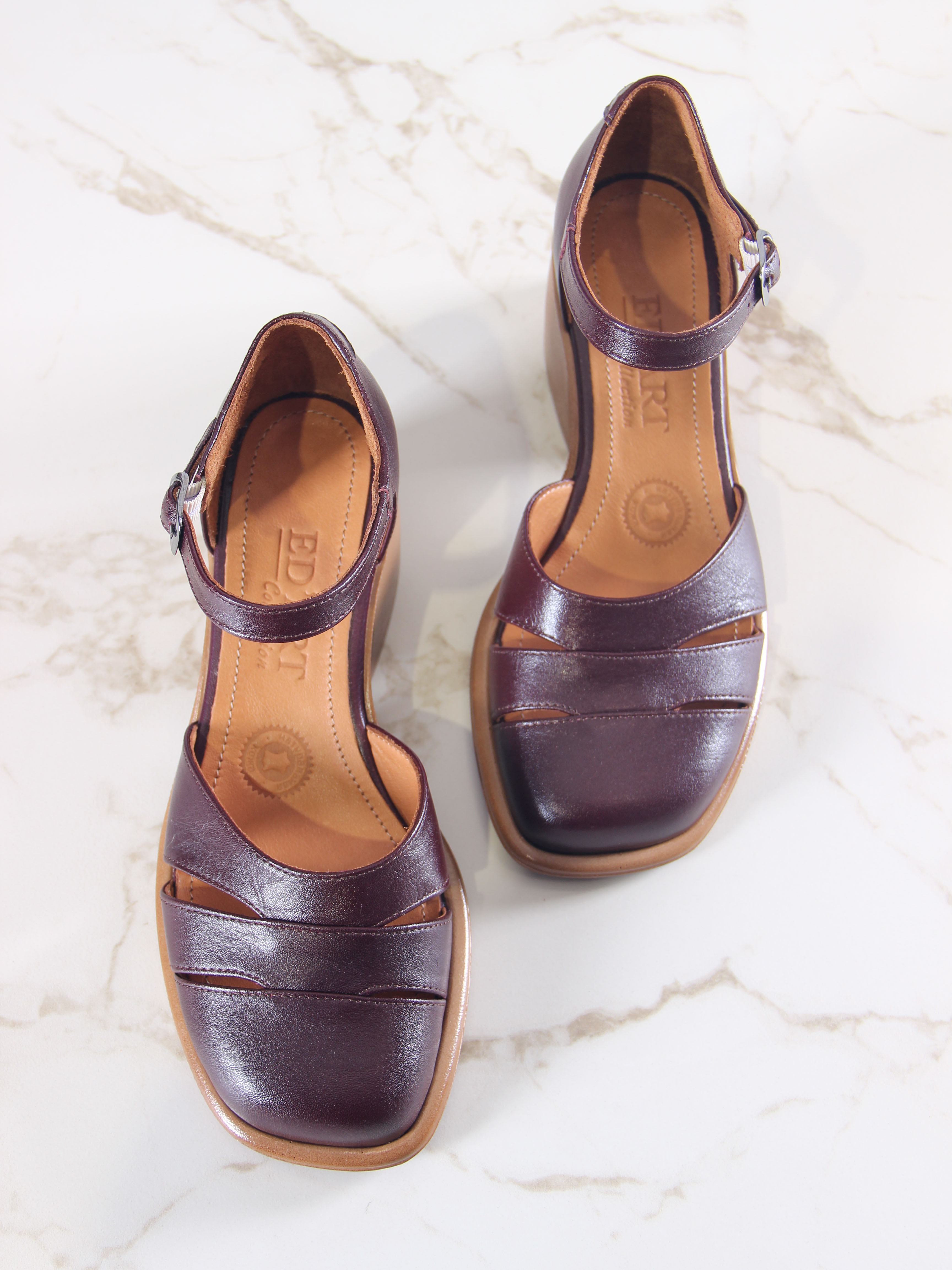 картинка Босоножки ED'ART 5032.23663'be. Бордовый +коричневый от интернет магазина