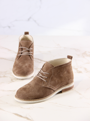 Ботинки коричневые натуральная замша