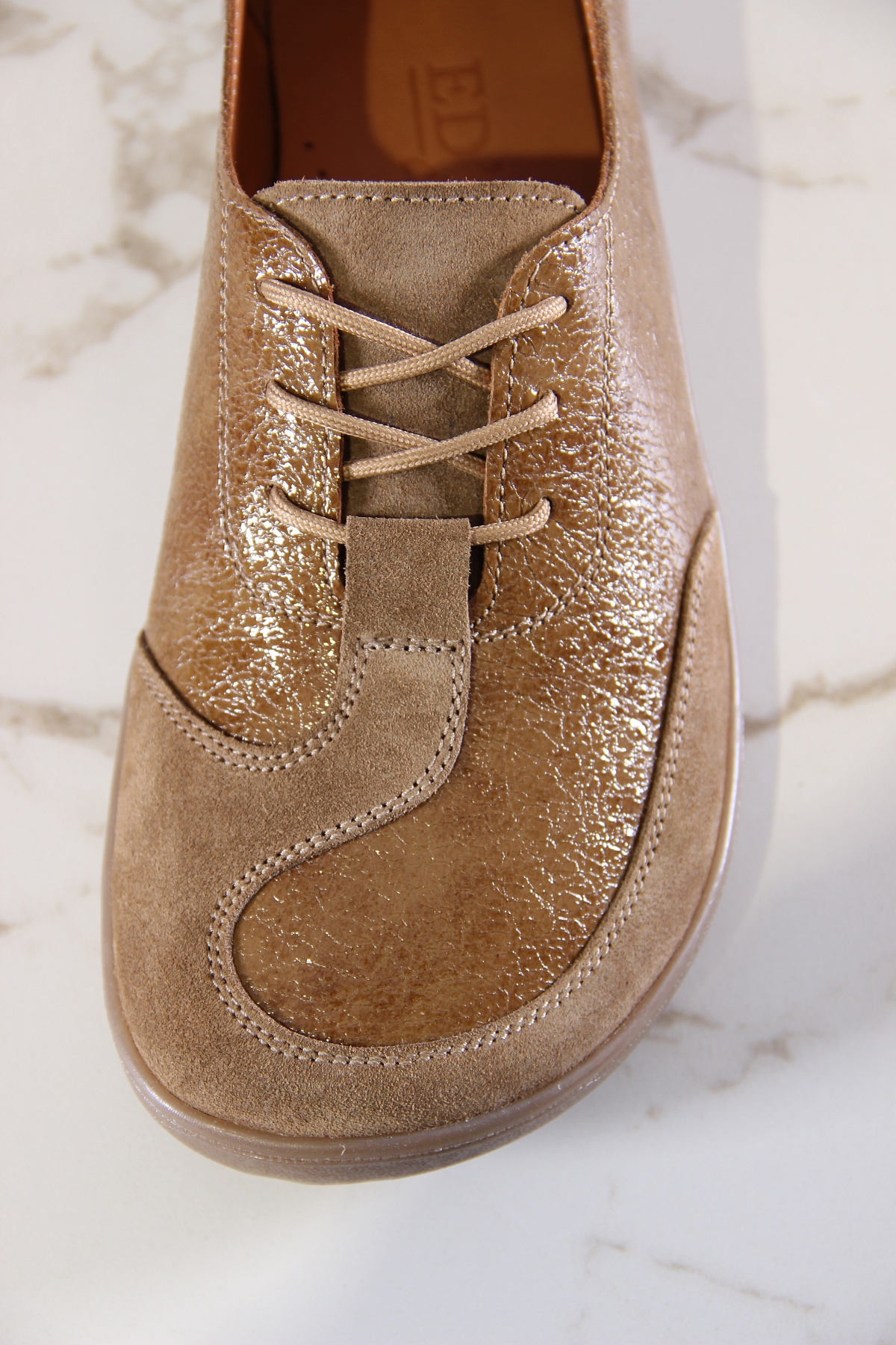 картинка Босоногие туфли ED'ART 188.nata'br.Карамельный наплак+карамельная замша от интернет магазина