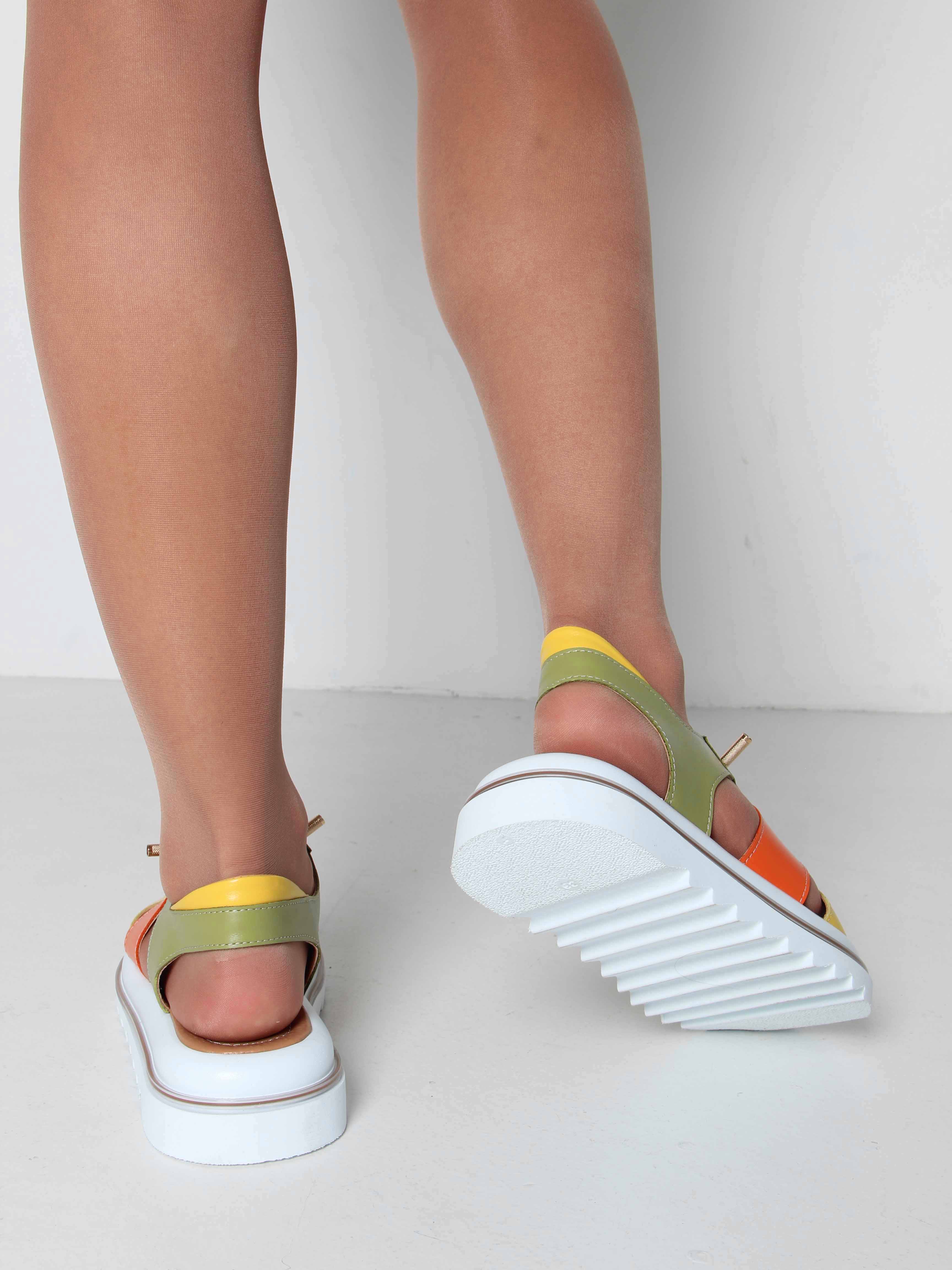 картинка Босоножки ED'ART 2029.2525'w. Авокадо желтый оранжевый от интернет магазина