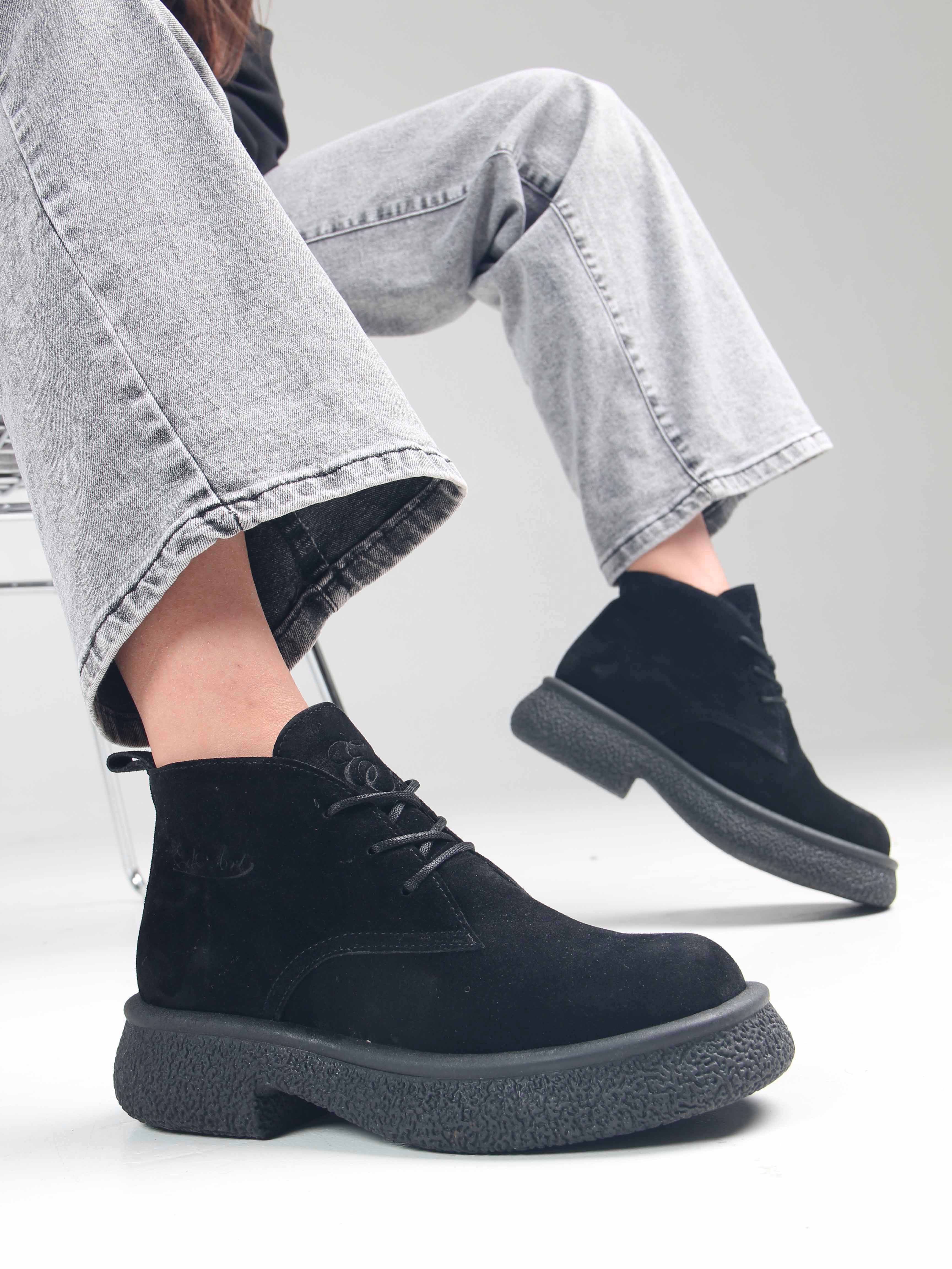 картинка Ботинки ED'ART 308.агата'bl. чёрный замша от интернет магазина