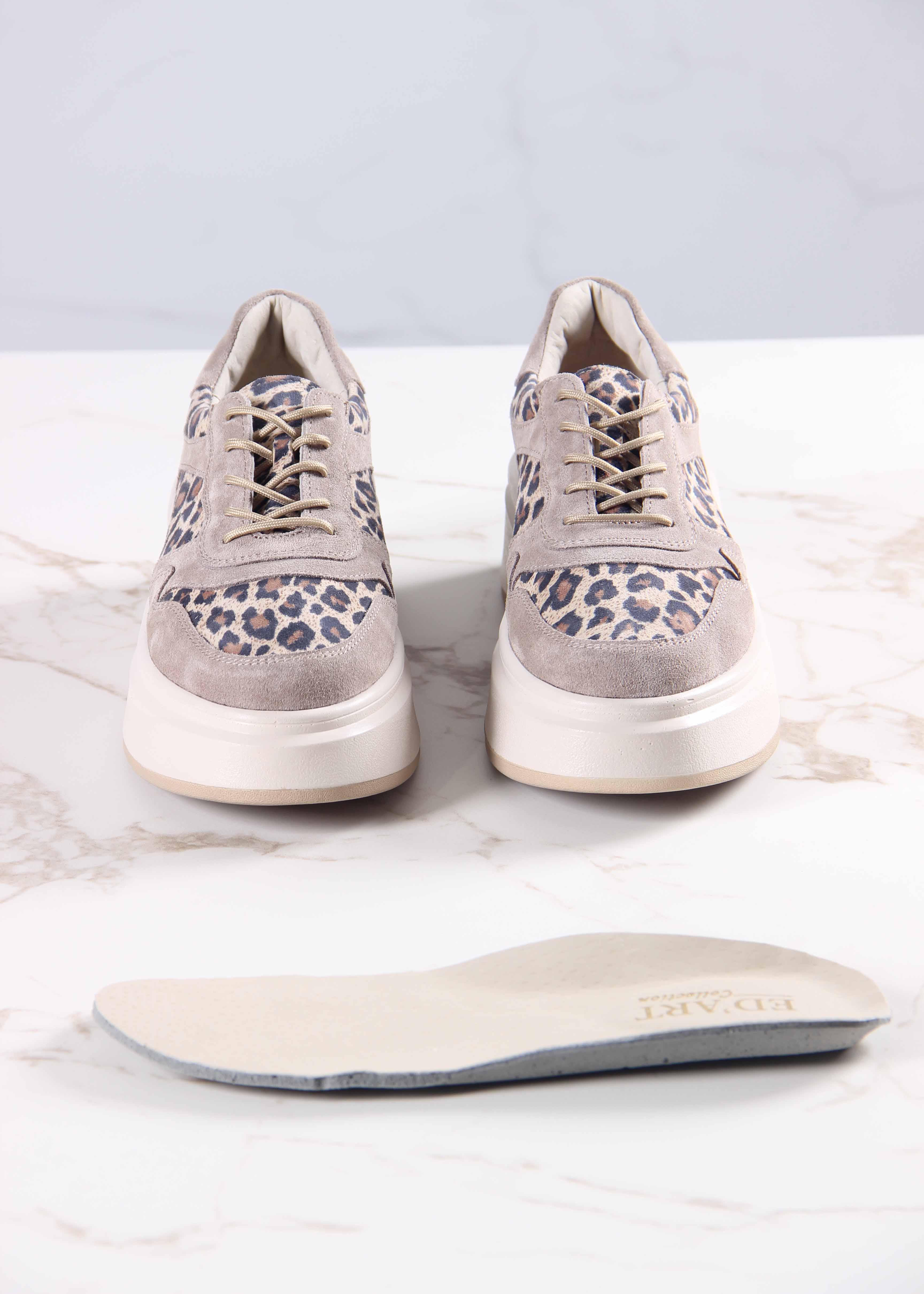 картинка Кроссовки ED'ART 149.24916'be. бежевый леопард ваниль замша от интернет магазина