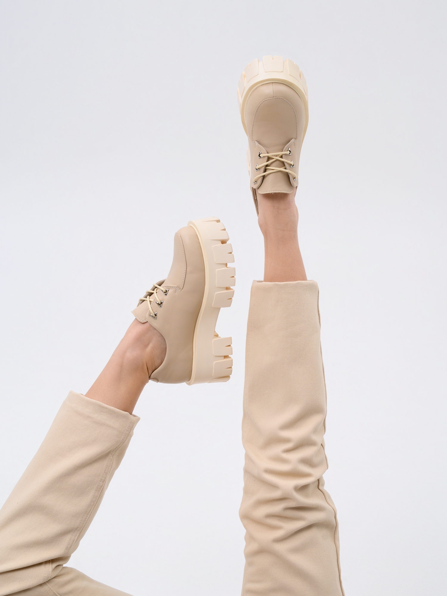 картинка Туфли полуботинки ED'ART 202.90200'm. Бежевый от интернет магазина