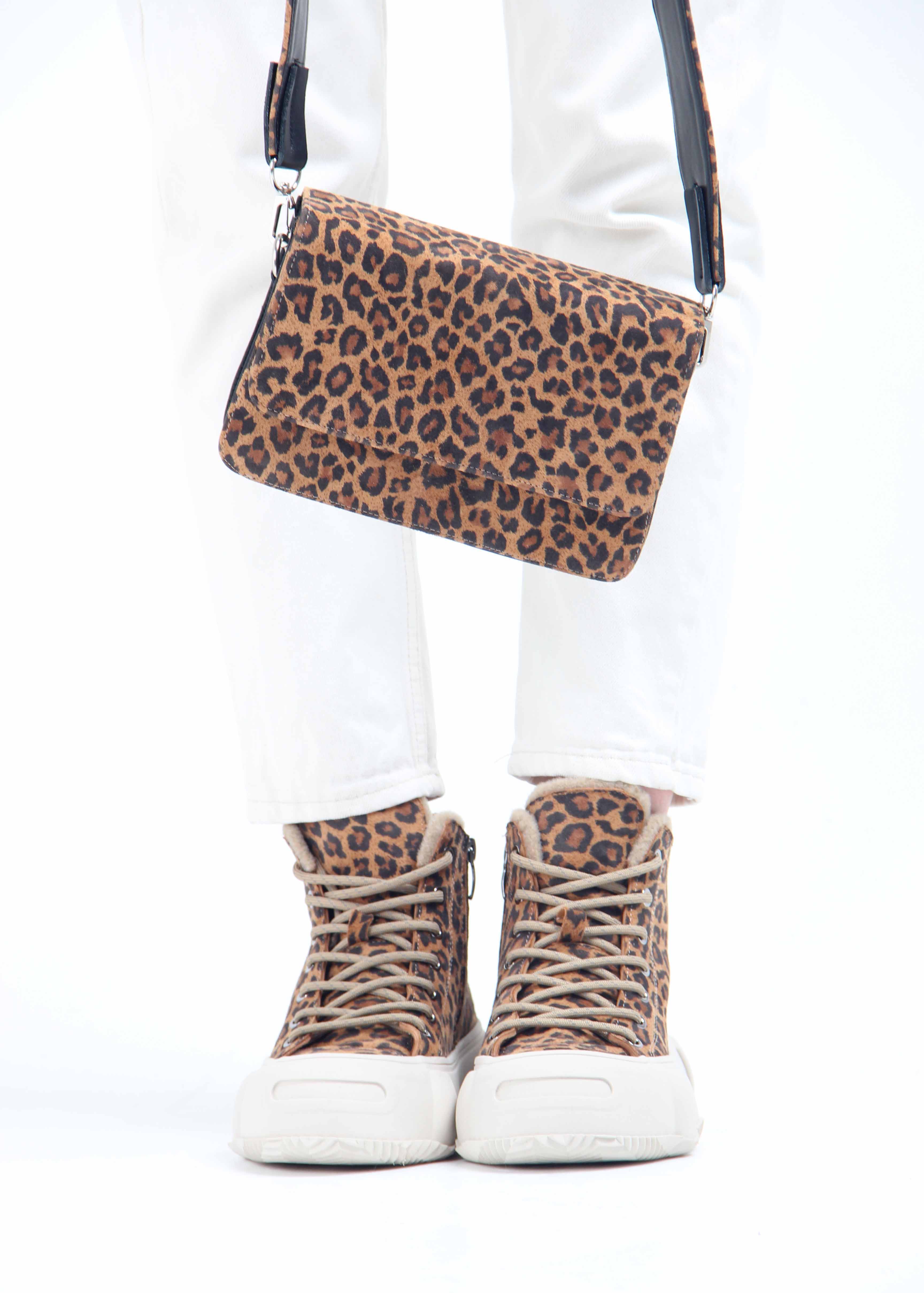 картинка Ботинки ED'ART 217.PODYUM151'be. коричневый леопард замша от интернет магазина