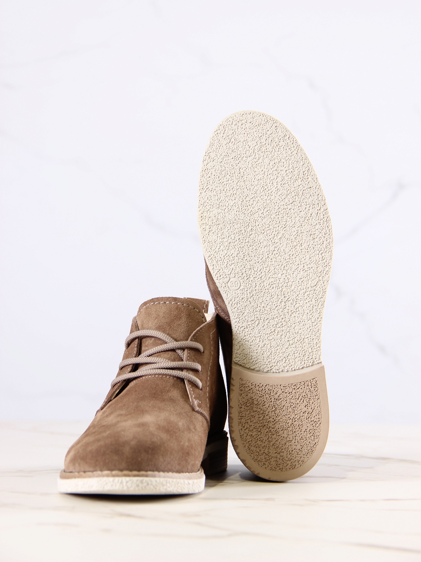 картинка Ботинки ED'ART 309.rose'be.Серо-коричневая замша от интернет магазина