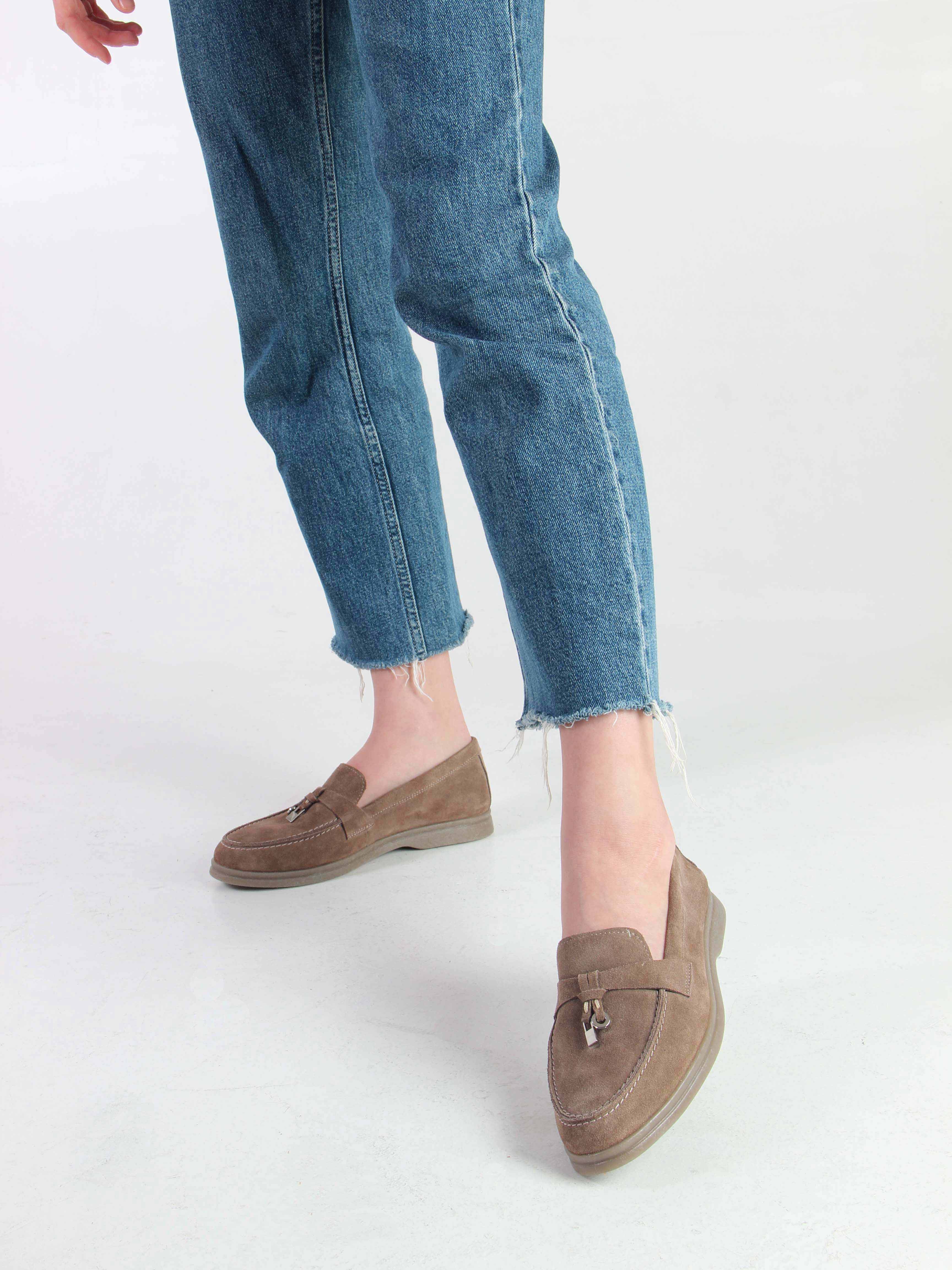 картинка Лоферы туфли ED'ART 170.2614'be. Коричневый капучино от интернет магазина