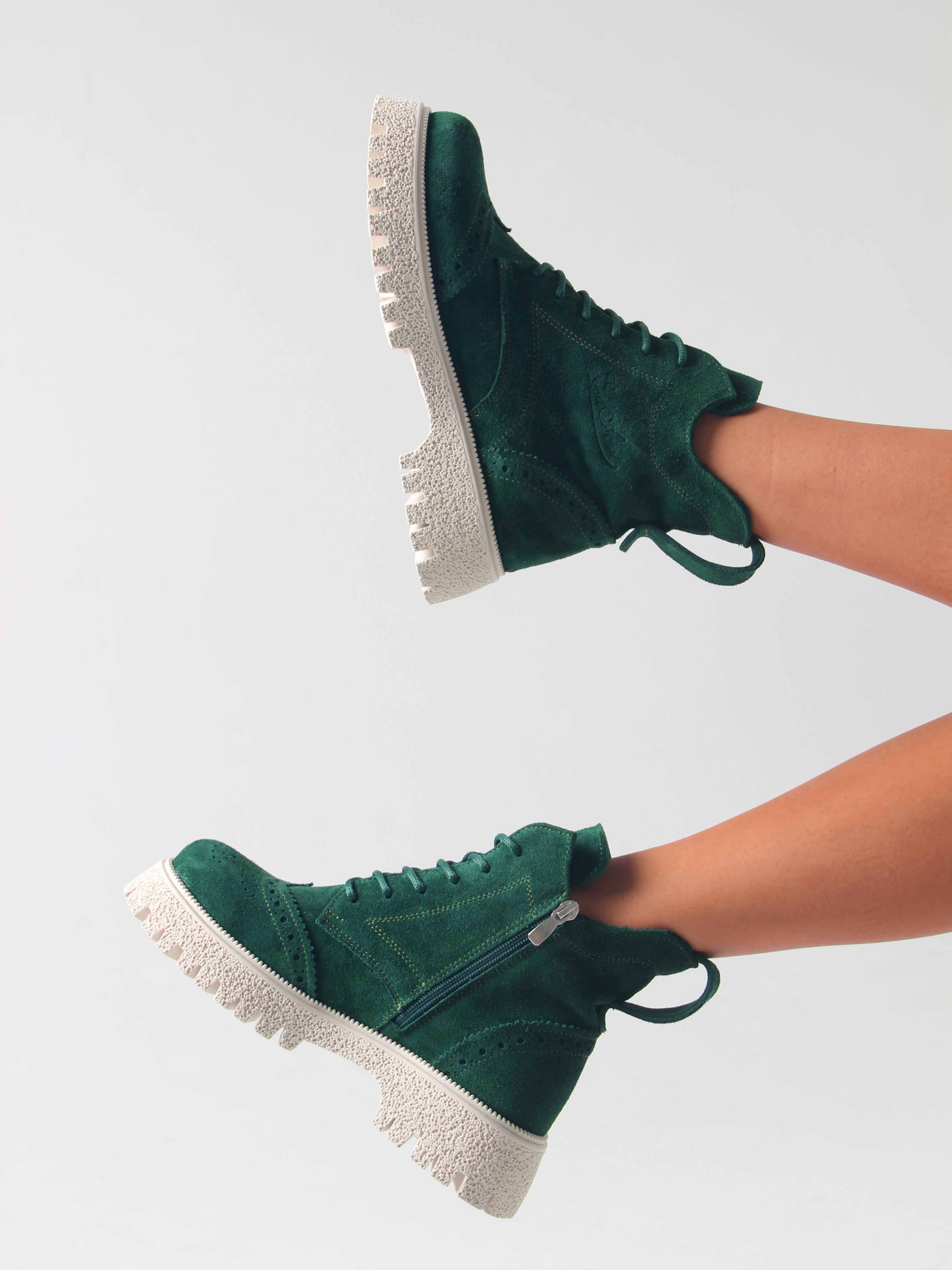 картинка Ботинки ED'ART 338.1541'be. Зеленый замша от интернет магазина