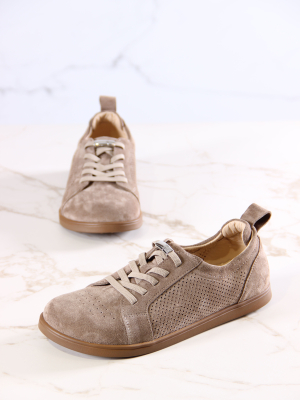 Кеды босоногие замшевые с перфорацией 